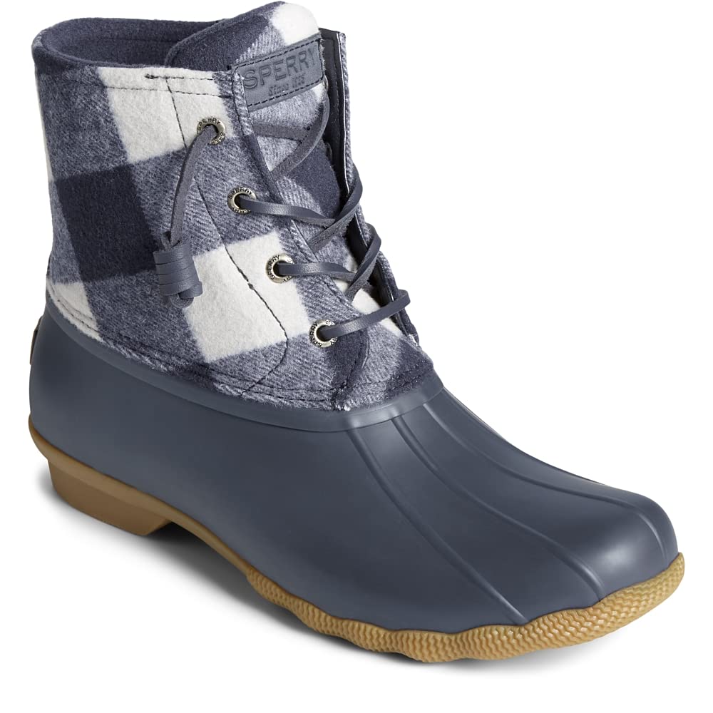 Sperry Ladies Footwear Women's Saltwater Seasonal Rain Boot, Navy Check, 5