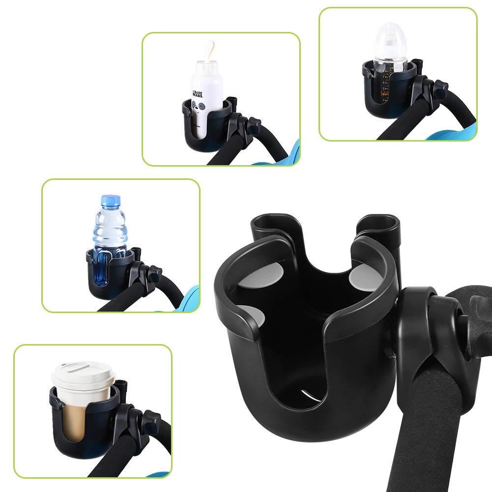 Accmor Stroller Cup Holder with Hook, Bike Cup Holder, Universal Cup Holder for Uppababy Nuna Doona Strollers, 2-in-1 Cup Phone Holder for Stroller, Bike, Wheelchair, Walker, Scooter