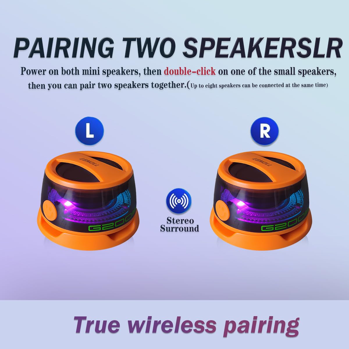 LENOLL Wireless Portable Bluetooth Speakers Magnetic Phone Stand for PC iPhone Android, Small Portable Speaker with RGB for Camping, Party, Desk. 1 Black Wireless Speaker