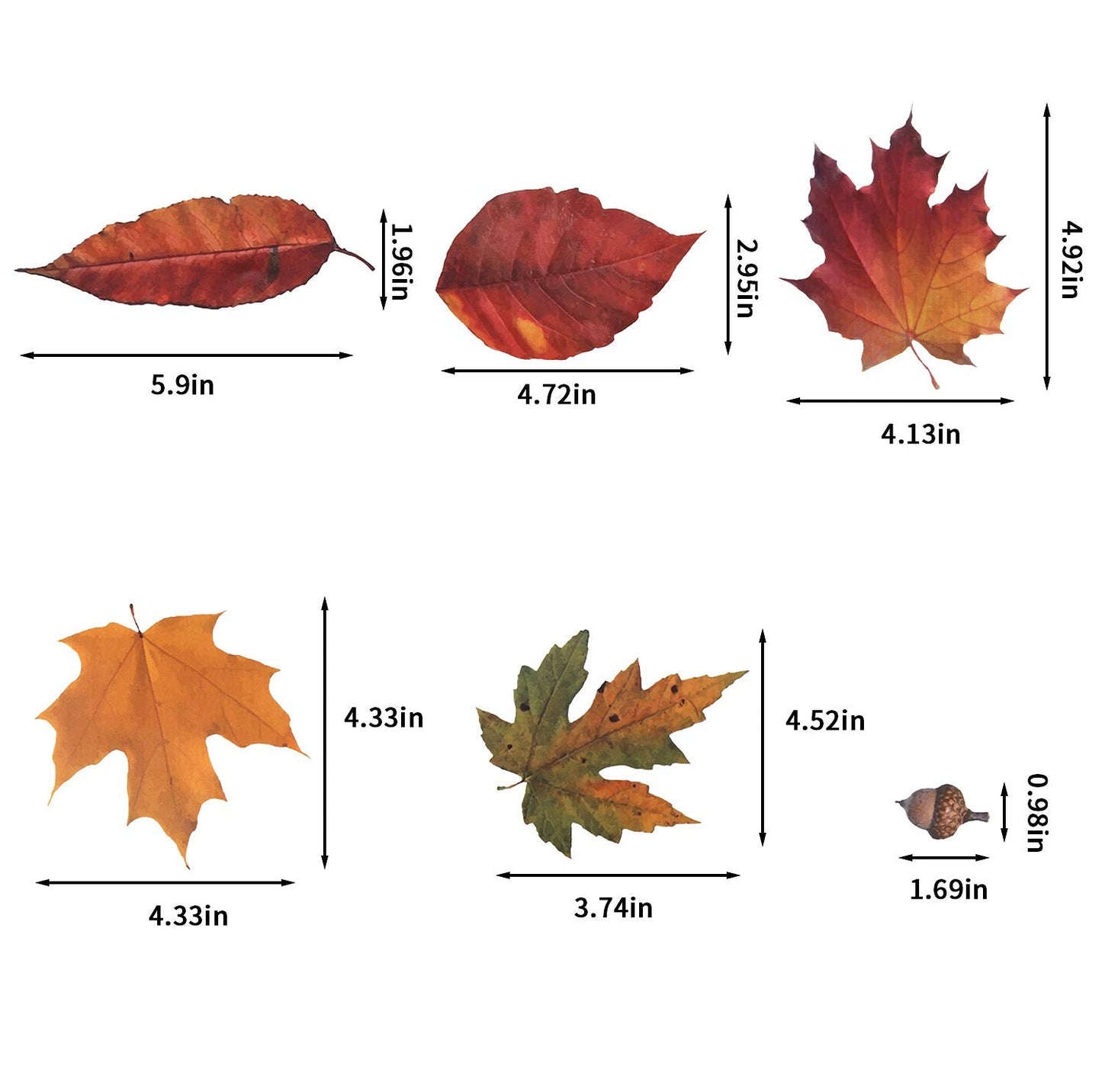 CCINEE 216pcs Maple Window Clings 6 Sheets Fall Leaves Assorted Maple Oak Leaves Acorns Window Stickers for Autumn Thanksgiving Halloween Seasonal Holiday Glass Window Decorations