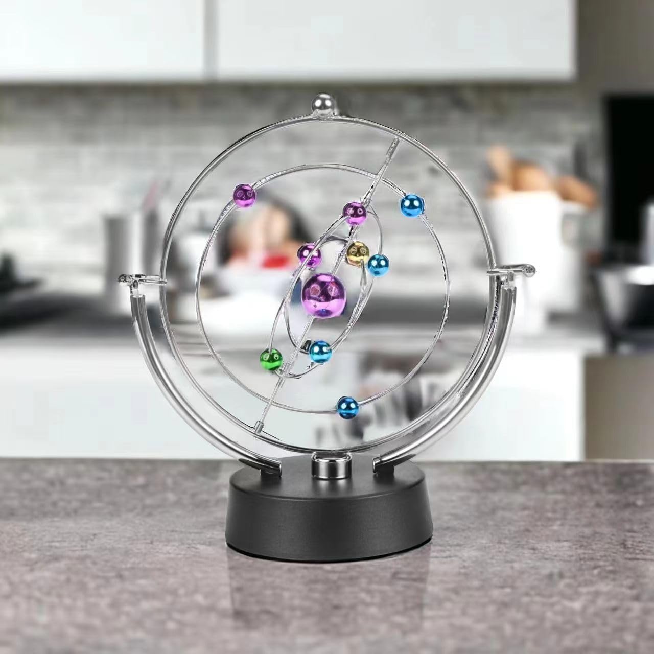 MarsGeek Solar System Planet Electronic Perpetual Motion Swing Balance Balls Office Desk Ornament Home Decoration Gift