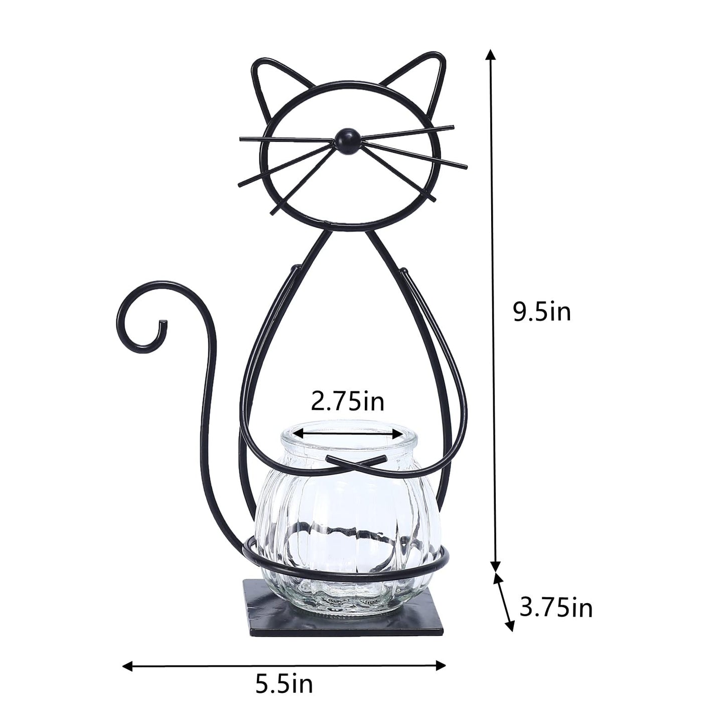 WSgift Desktop Glass Planter Vase Holder, Modern Creative Cat Plant Terrarium Metal Stand for Hydroponics Plants Home Garden Wedding Decoration Outdoor Planter Ideas
