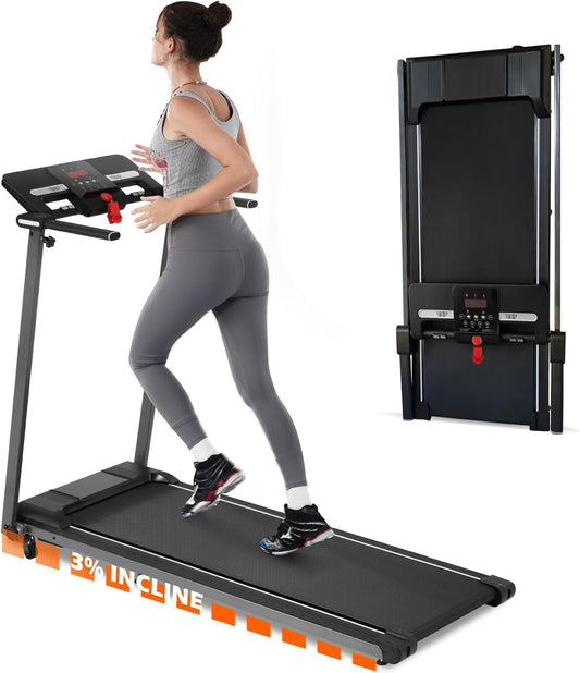 Merax Treadmills, 2.5HP Incline Foldable Treadmill for Home Office, 300 LBS Capacity Electric Walking Running Machine with 15.6" Wide Belt, Walking Pad Treadmill with Handle Bar