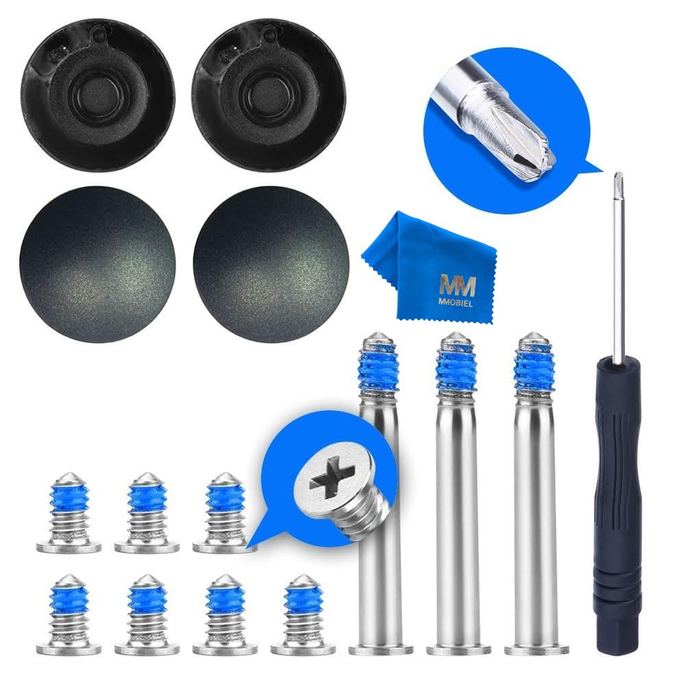 MMOBIEL 4X Rubber Case Feet pad with 10x Screws (3 Long and 7 Short) and Tool Compatible with MacBook Pro (Not Retina)