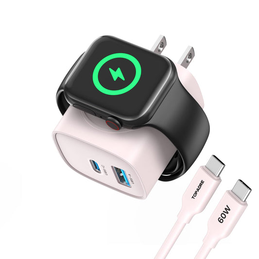 for Apple Watch Charger with 20W Fast Charging Block, 3 in 1 PD USB C Wall Charger Block for iWatch Series Ultra/9/8/7/6, Compatible with iPhone 16/16 Pro/iPhone 15 Series, White
