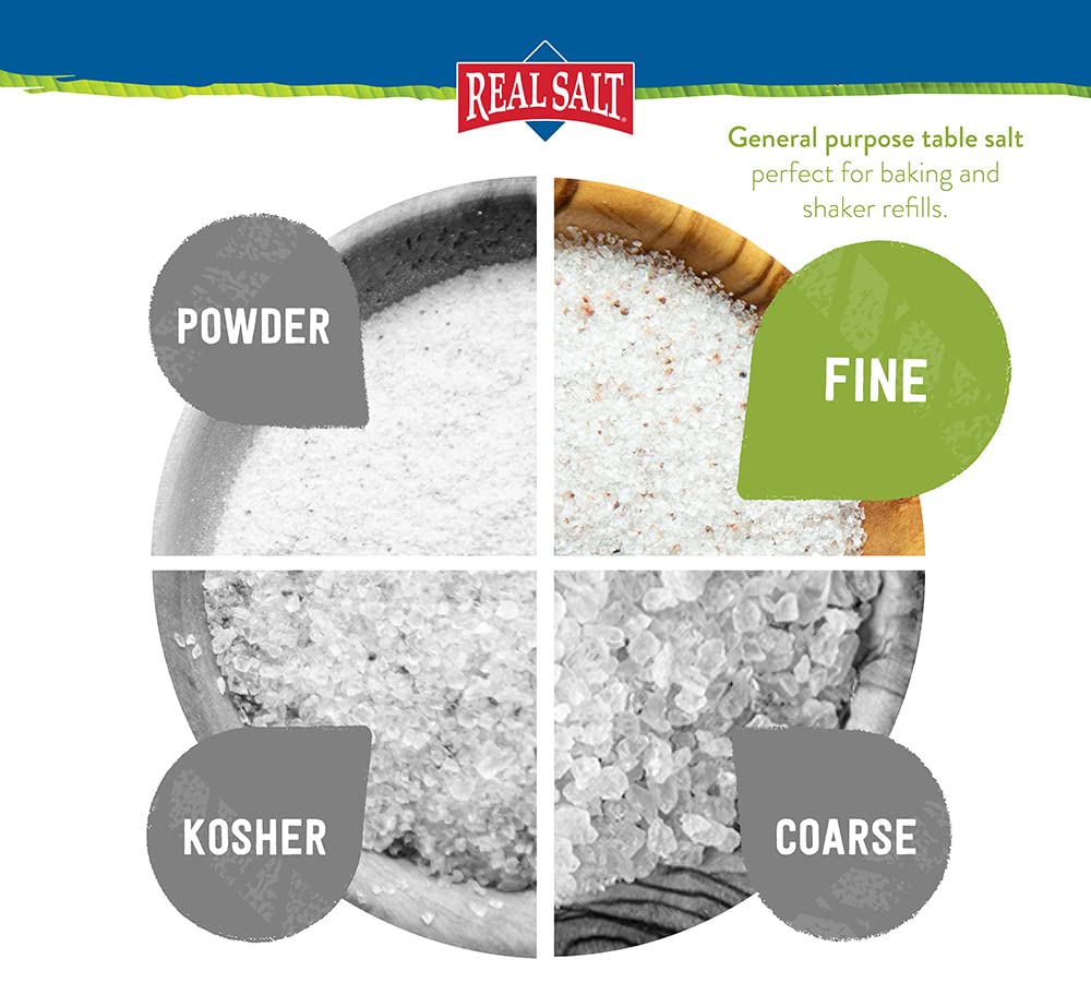 Redmond Real Salt - Ancient Fine Sea Salt, Unrefined Mineral Salt, 26 Ounce Pouch (2 Pack)