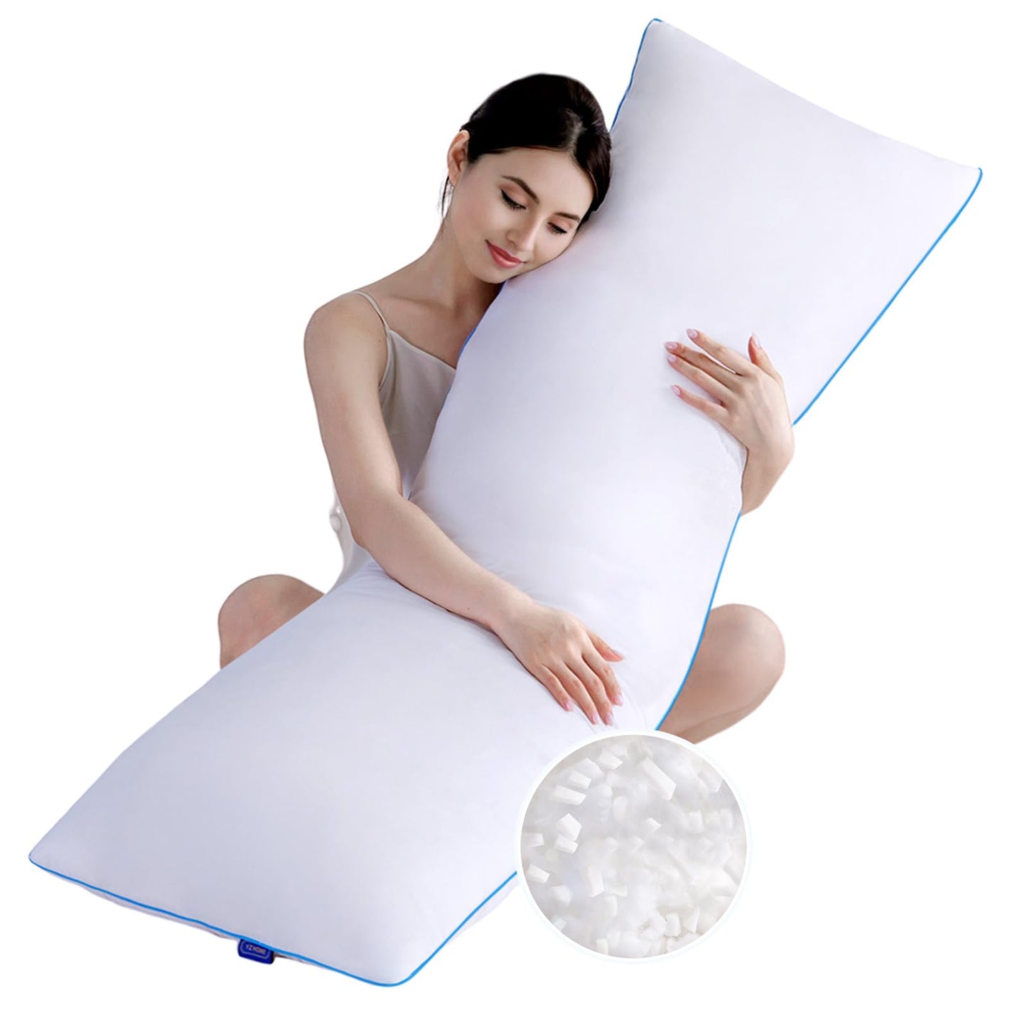 YZ HOME Memory Foam Body Pillow Insert - Full Body Pillow for Adults - Soft Large Long Bed Pillow for Side Sleeper