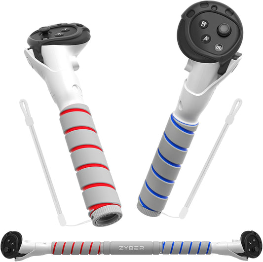 ZYBER Controller Extensions Gorilla Tag Long Arms for Meta Quest 3S/Quest 3 Beat Saber Handles Golf Club Attachment VR Sticks Controller Grips for Quest 3S/3 Enhance VR Gaming Accessories