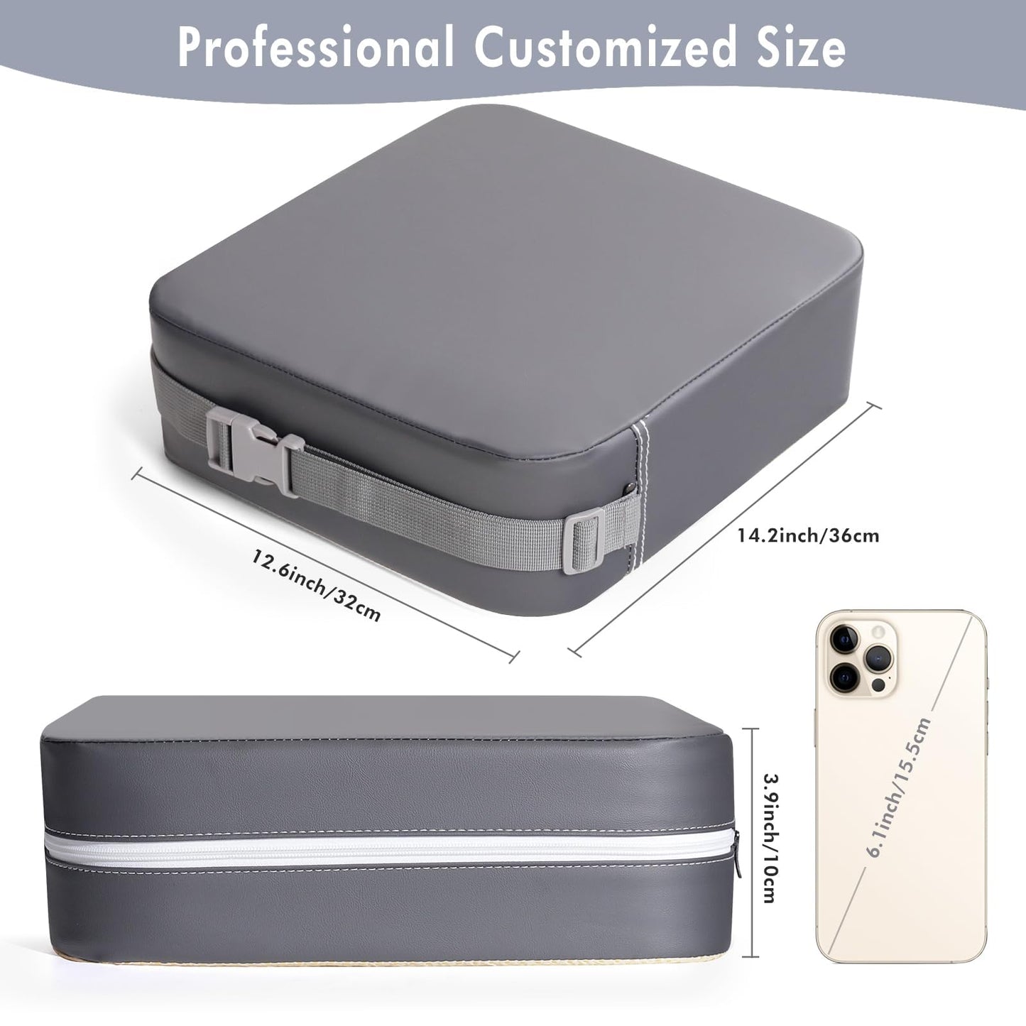 TOTIDYH Toddler Booster Seat for Kitchen Chair, Non-Slip Kids Dining Table Booster Seat with Adjustable Safer Straps, Portable Baby Eating Travel Increasing Cushion