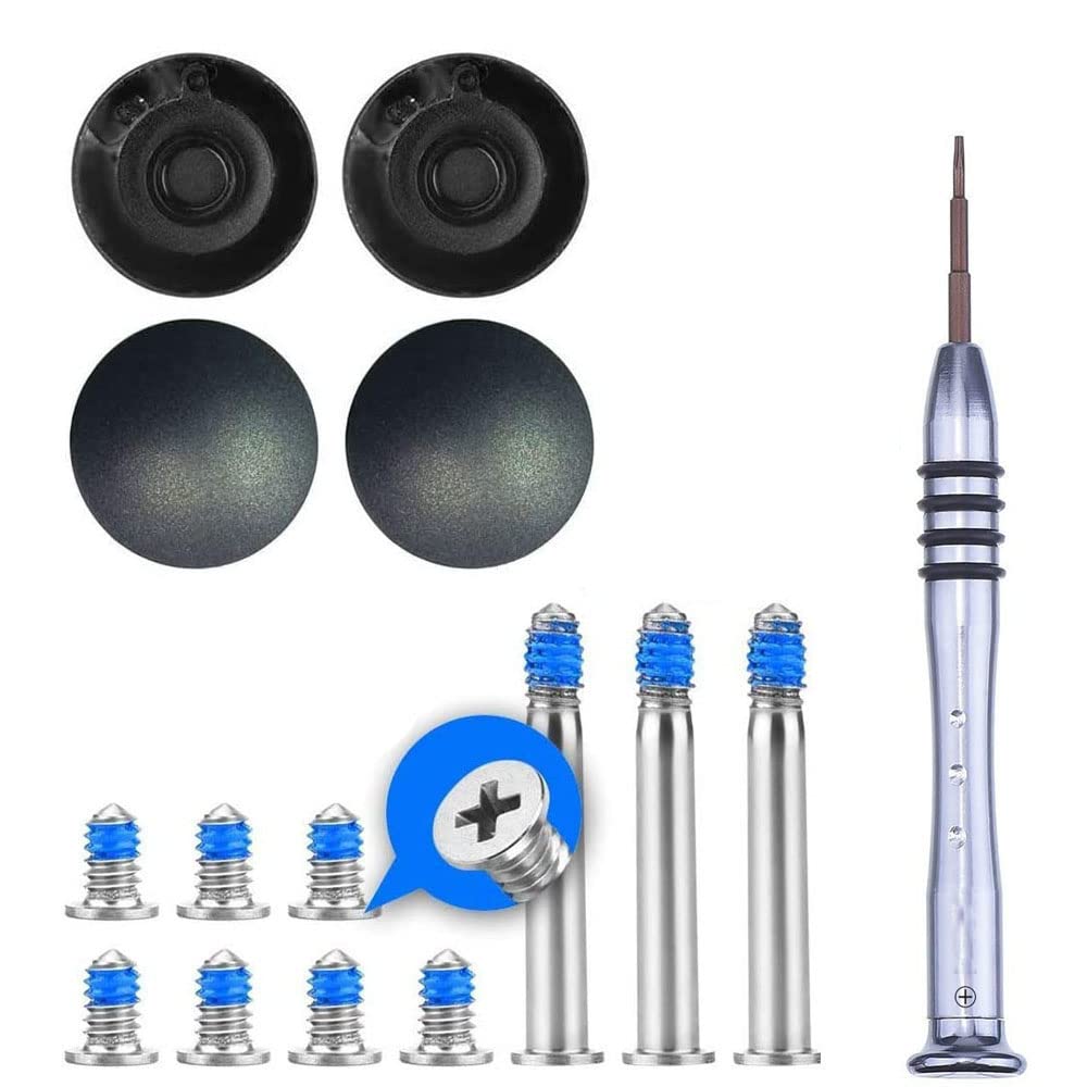 SLAUNT 4 Pack Rubber Feet and Replacement Bottom Case Screws Screwdriver Kit Set Compatible with Mac Book Pro 13" 15" 17" A1278 A1286 A1297 (Not for Retina Display)