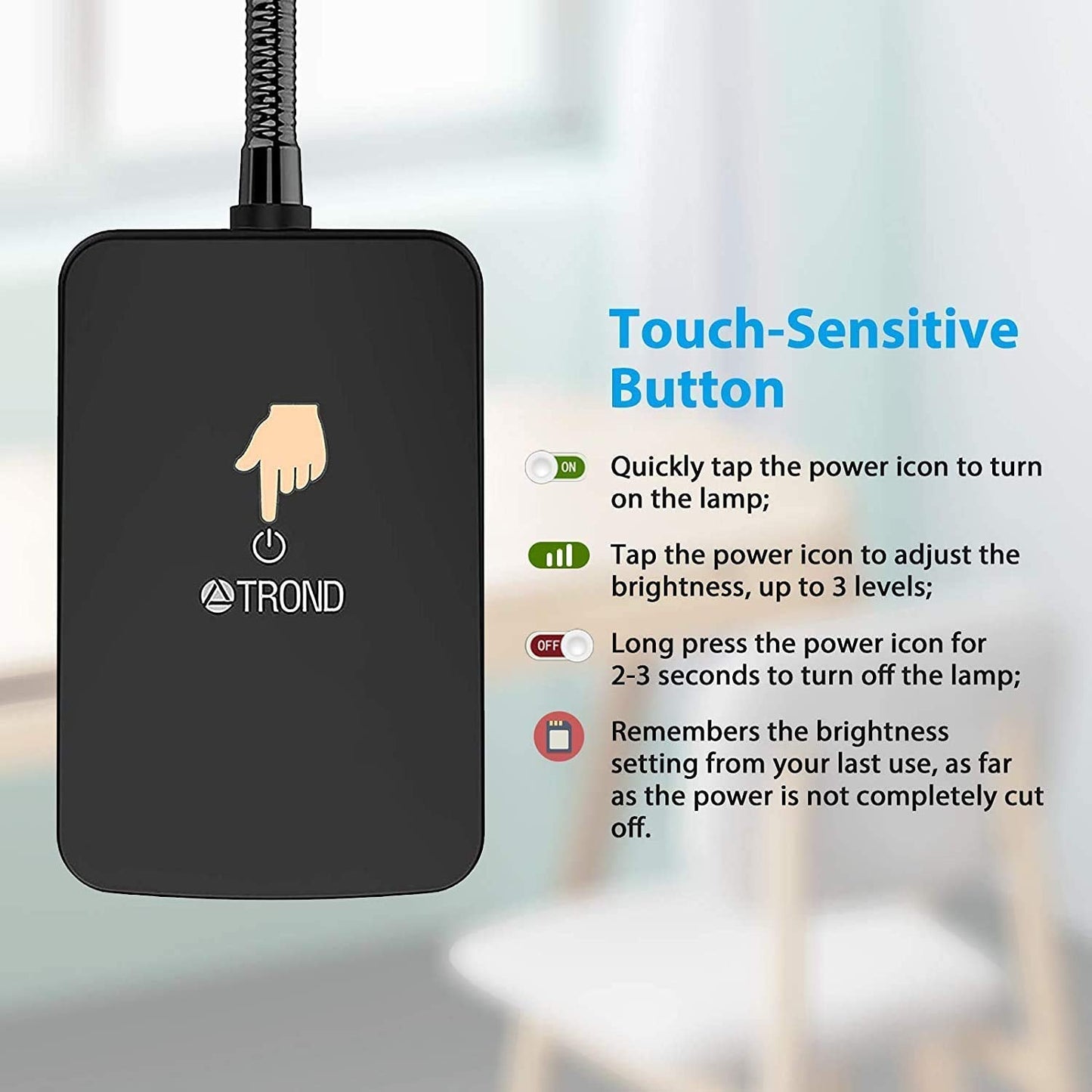 TROND LED Desk Lamp with Clamp, 1000LM Super Bright 3-Level Dimmable Desk Light 6000K Daylight, Extra-Long Flexible Gooseneck Clip on Light, Eye-Care Clamp Lamp for Painting, Workbench,Reading, Sewing