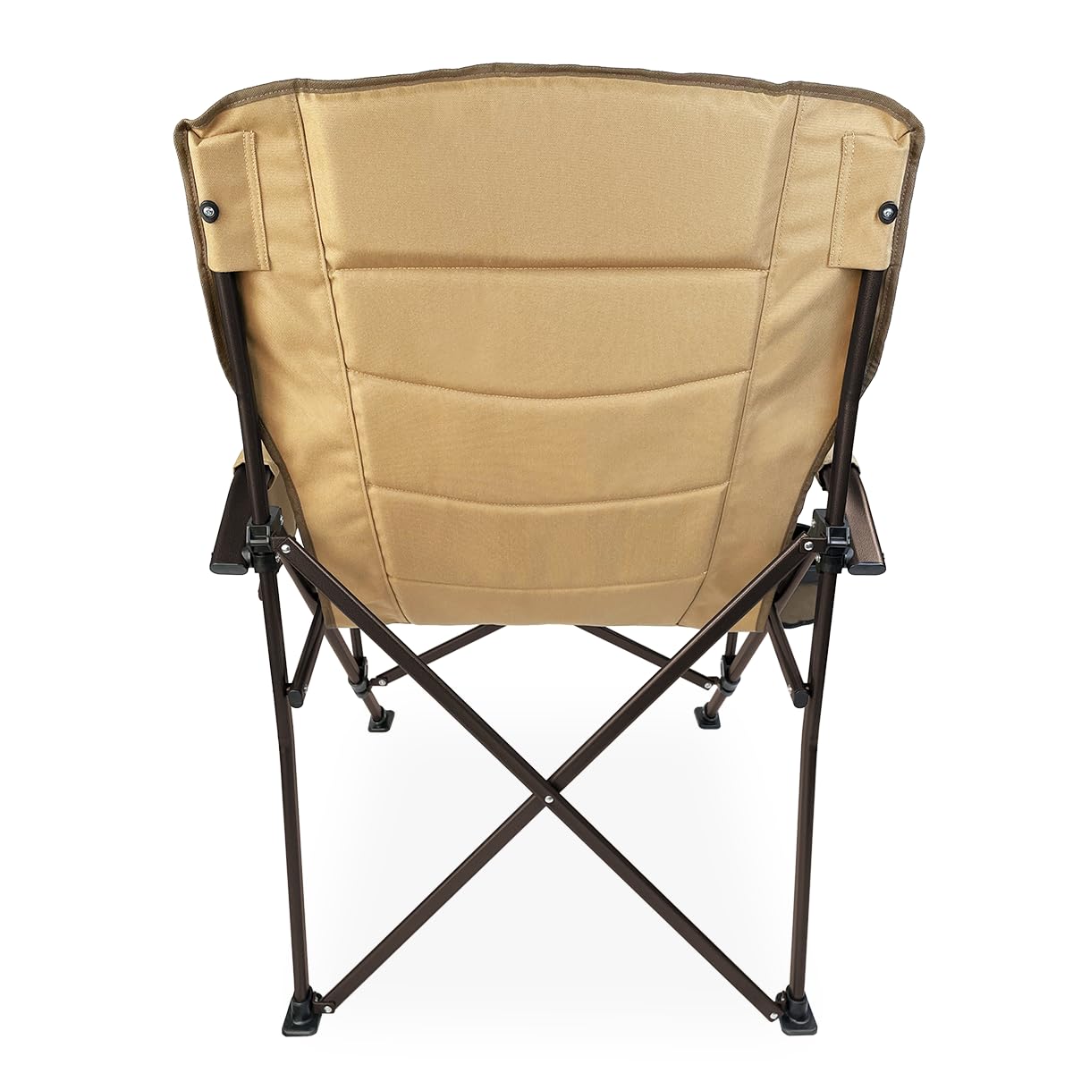 Black Sierra Oversize Camping Chair for Adults Supports 500 lbs, XL Heavy Duty Hard Arm Folding Chair, Steel Frame Durable Padded Outdoor Seat, Portable Fold Up Chair w/Cup Holder and Storage Bag