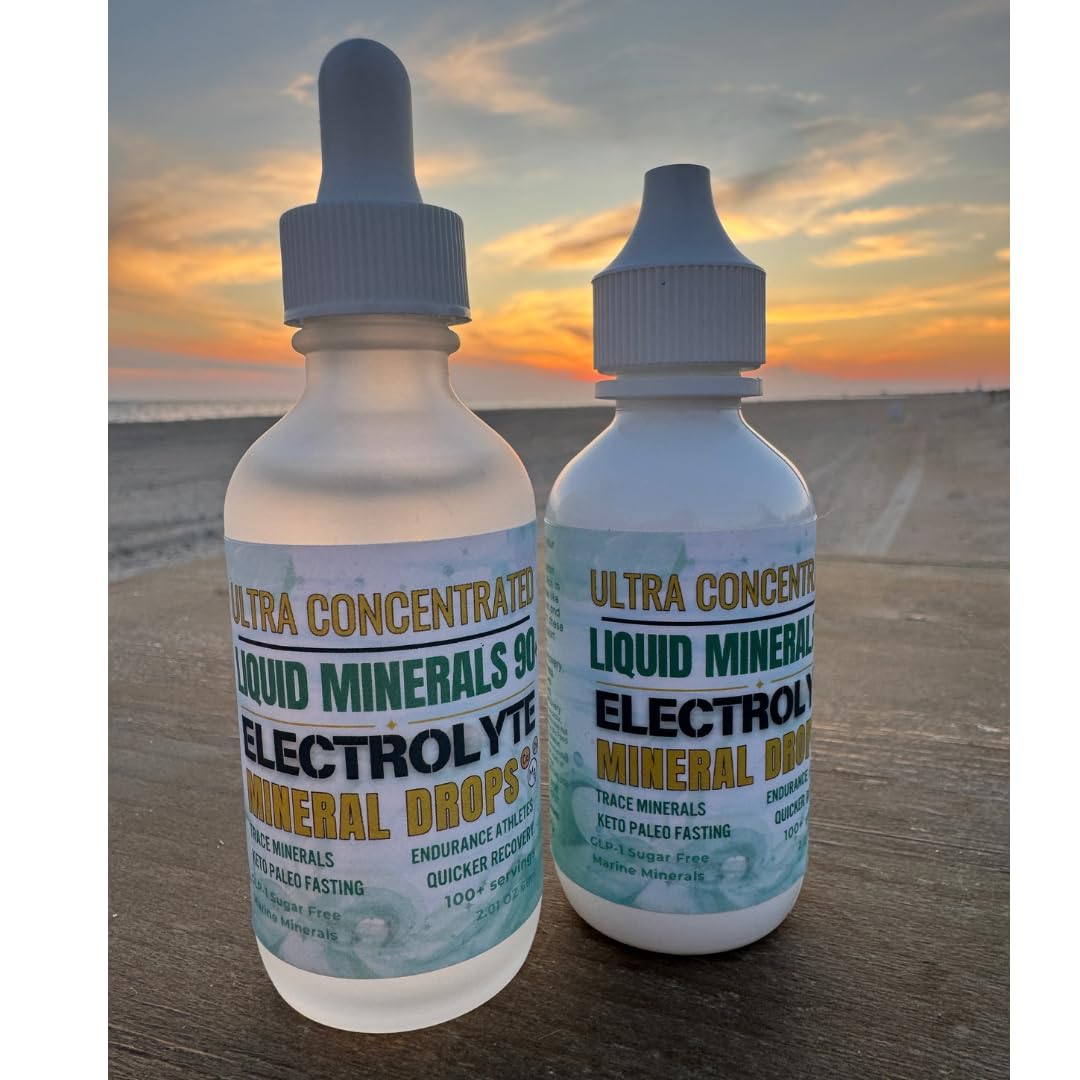 Baja Liquid Electrolytes | Ultra-Concentrated Drops (2 oz) -Natural Organic Non GMO | 100 Servings- Keto Vegan Paleo GLP 1- BAHA Minerals w- Magnesium Potassium (2oz Glass Dropper)