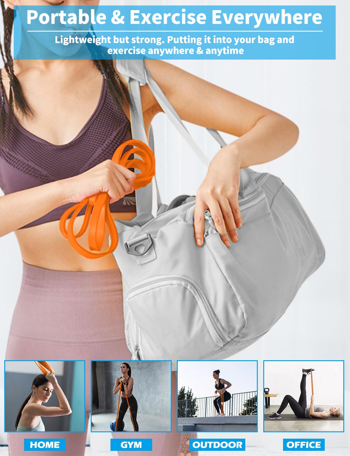 Pull Up Bands, Resistance Bands, Pull Up Assistance Bands Set for Men & Women, Exercise Workout Bands for Working Out, Body Stretching, Physical Therapy, Muscle Training - Orange