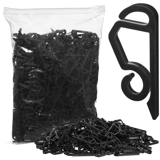 Marsui Christmas Light Clips Outdoor Gutter Hooks Plastic Seasonal Weatherproof Clips Holiday Fence Hooks for Christmas Roof Tree Outside Hanging String Lights(Black,360 Pieces)