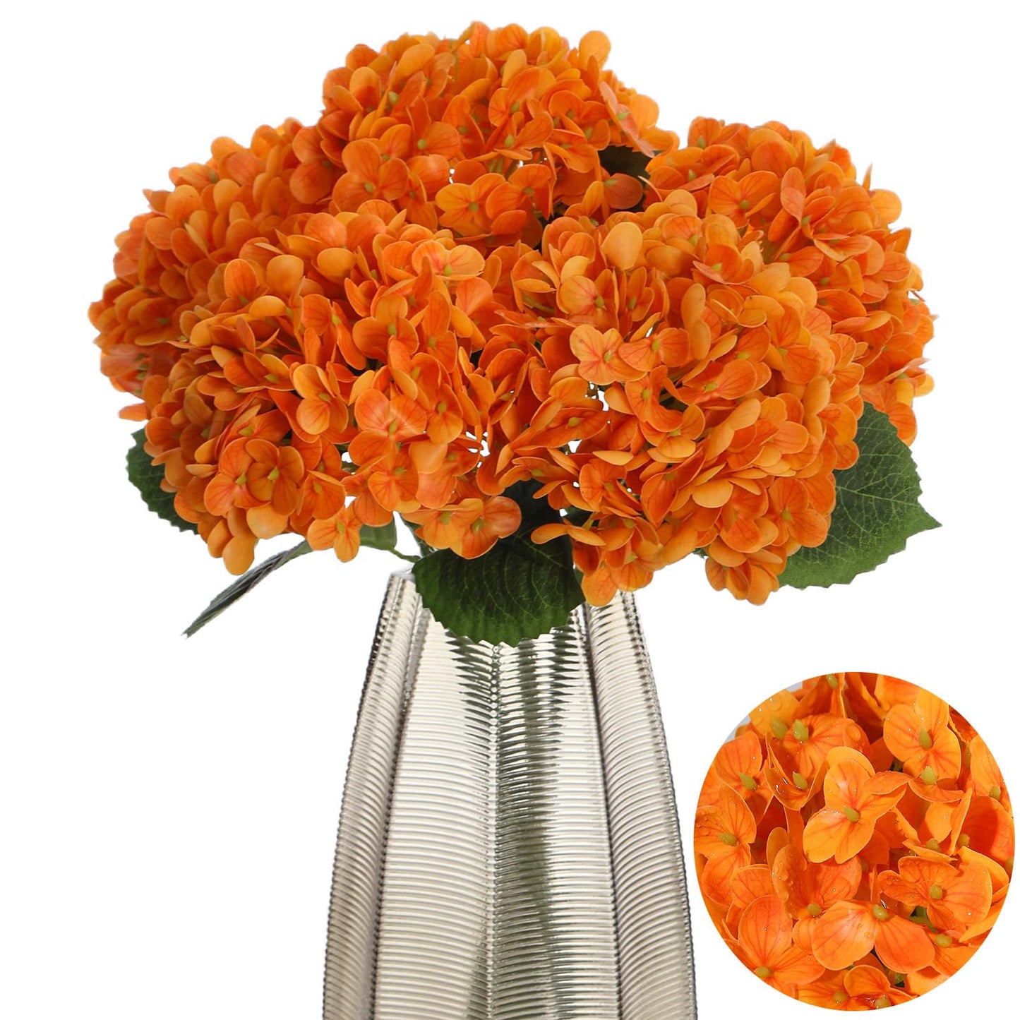 Kimura's Cabin Real Touch Hydrangea Artificial Latex Hydrangeas 5pcs Long Stem with Leaves Hydrangea Bouquet Used for Home Wedding Baby Shower Birthday Party Decoration Center