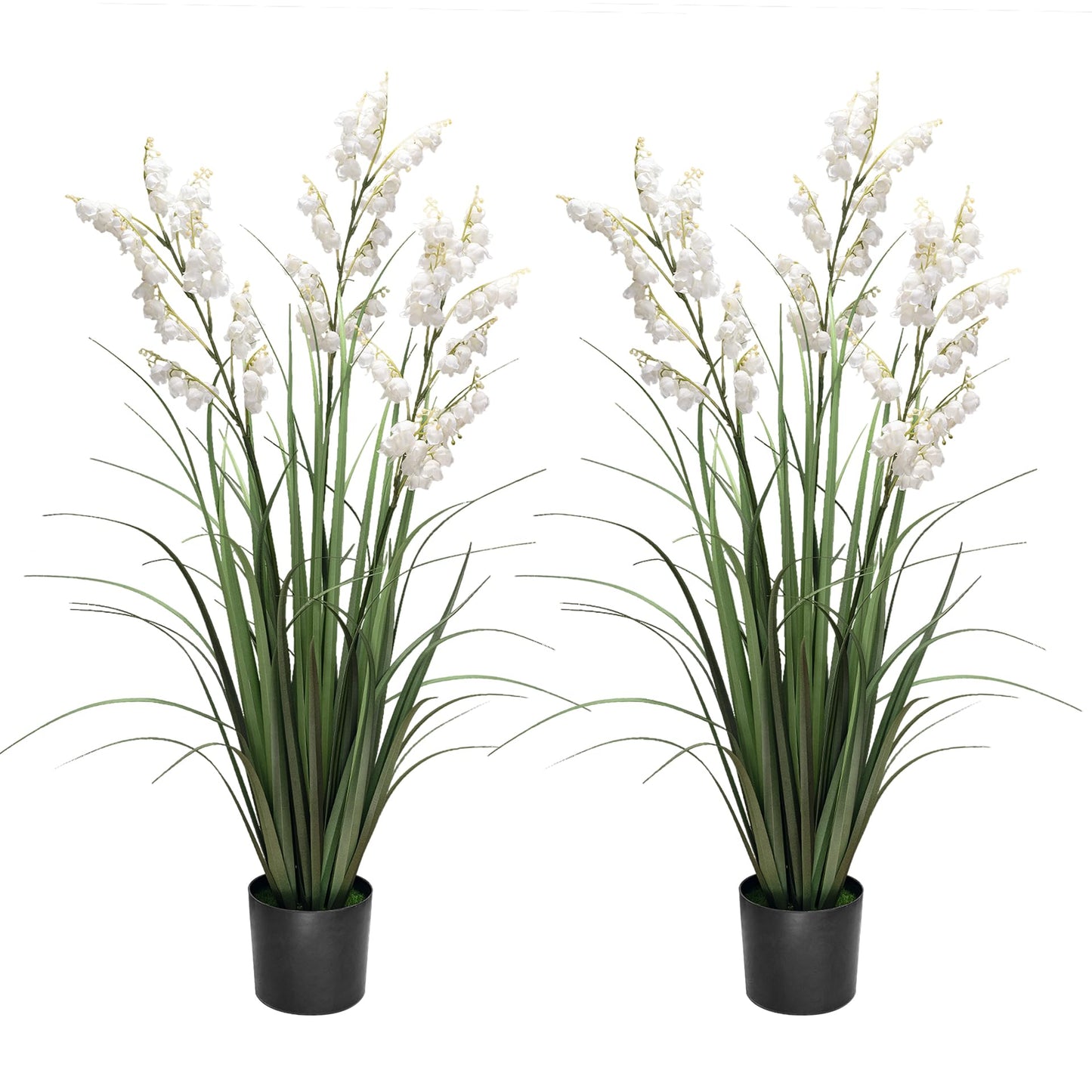 Fake Plants Home Decor Fake Flowers Artificial Plants Outdoor Tall Grass Plant Artificial Pampas Grass Decor Artificial Plants Indoor Fake Grass Living Room Decor Artificial Grass 36“2PCS White
