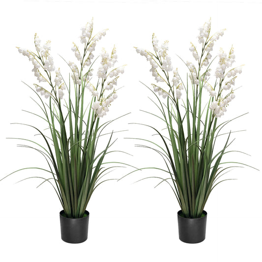 Fake Plants Home Decor Fake Flowers Artificial Plants Outdoor Tall Grass Plant Artificial Pampas Grass Decor Artificial Plants Indoor Fake Grass Living Room Decor Artificial Grass 36“2PCS White
