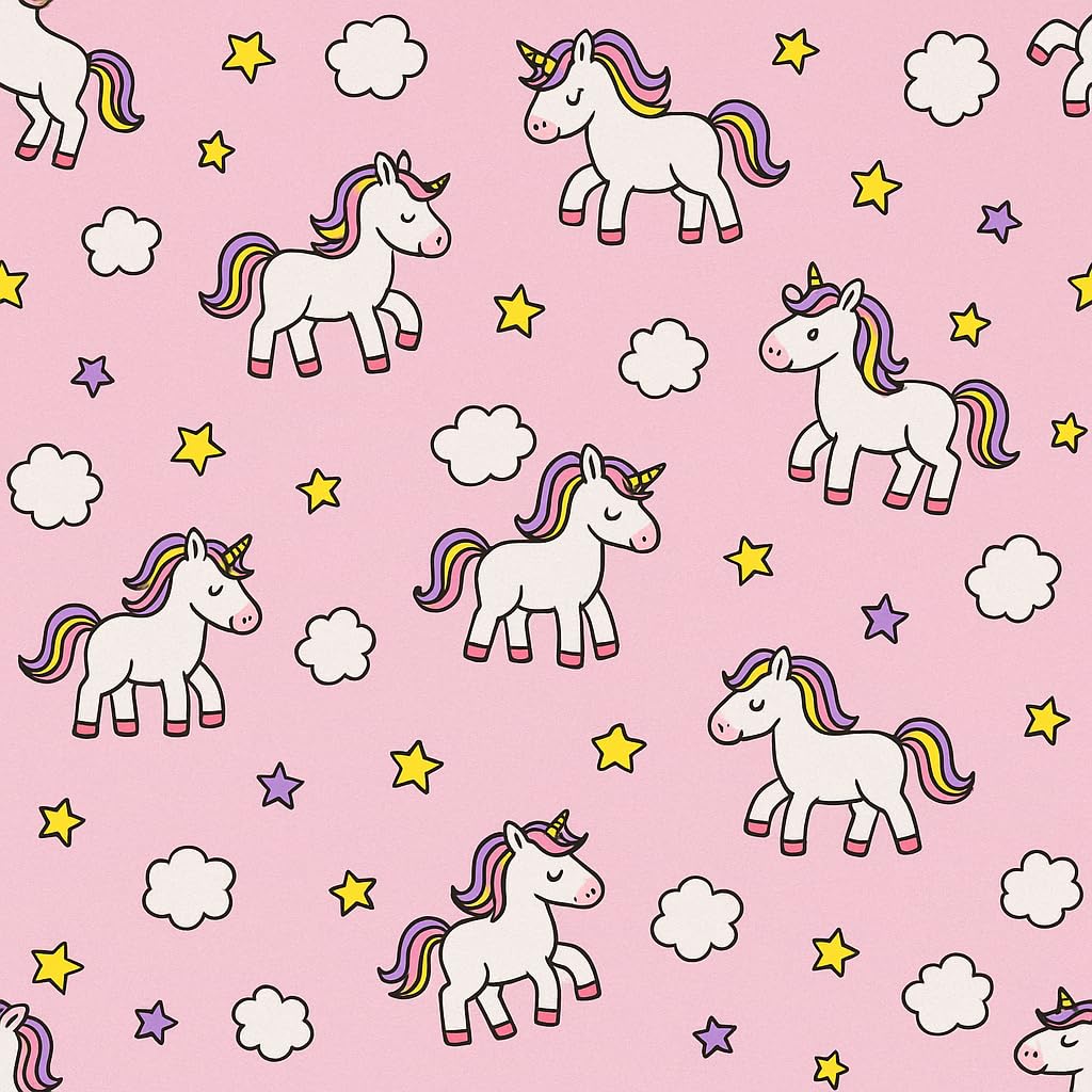 Kids Throw Blanket – Soft Cotton Toddler Blanket with Unicorn, Star & Cloud Pattern, Lightweight Breathable Bed Throw with Stitched Edges, 40 x 60 in (101.6 x 152.4 cm)