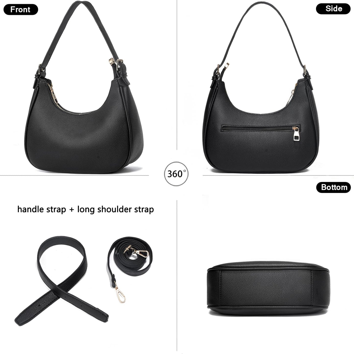 Small Crescent Shoulder Bags Purses for Women Retro Classic Crossbody Bags Cute Clutch Tote Purse and Handbag