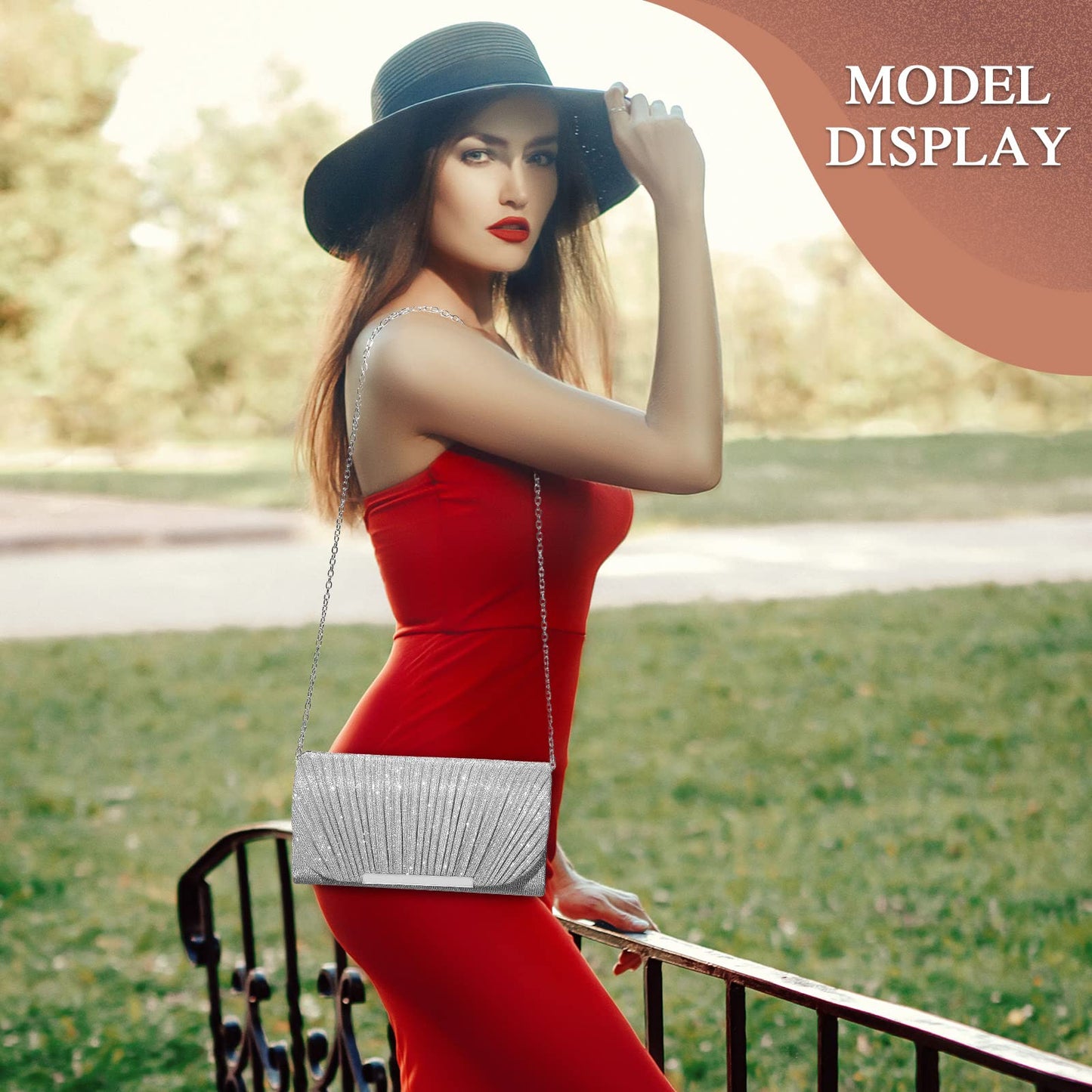 UBAYMAX Evening Bag Clutch Purses for Women Handbags Shoulder Crossbody Wedding Bag for Prom Cocktail Party Wedding (Silver)