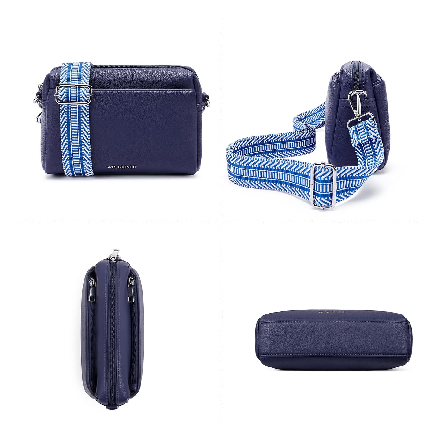 WESTBRONCO Small Crossbody Bags for Women, Shoulder Handbags, Satchel Purse with Adjustable Strap Coffee