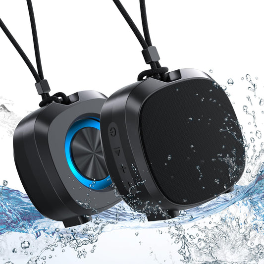 WUIUHOU Portable Bluetooth Speakers, RGB Lights TWS Speakers，Wireless IPX5 Waterproof Mini Speaker with Loud Stereo Sound,15 Hours Playtime, Rechargeable Battery, Black.