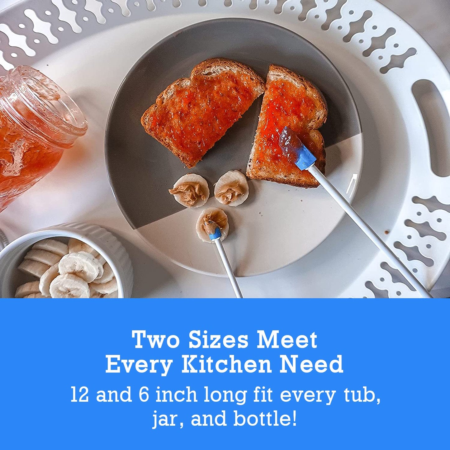 Spatty Daddy Spatula 4 Pack (6 and 12 Inch Blue/Pink) Shark Tank Mom Made Scrapes Last Drop From Makeup, Food Jars, Lotion, Beauty Makeup Product Gifts for Women, Grandma, Adult Stocking Stuffers