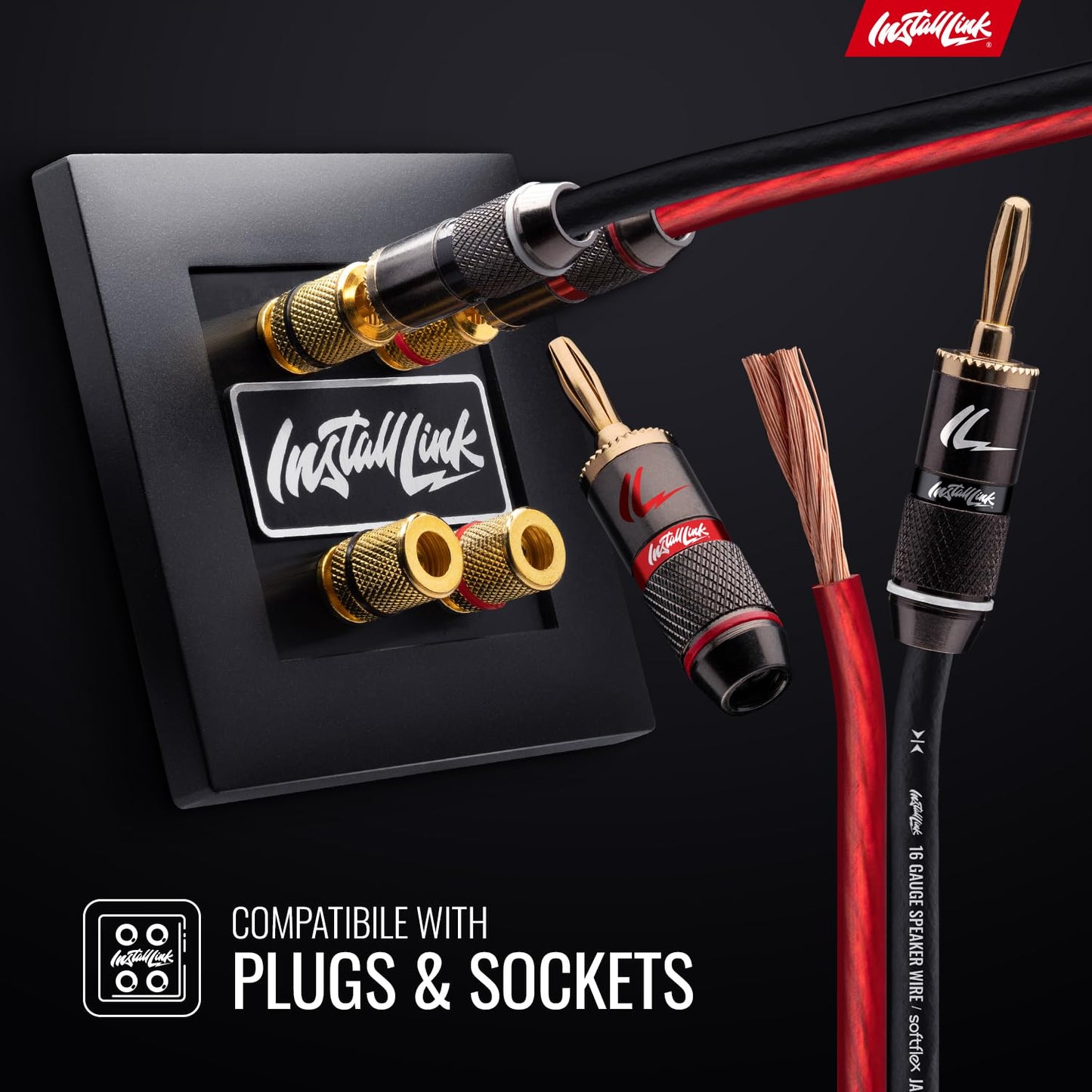 Install Link 14 Gauge Speaker Wire (Speaker Cable) for Car, Home or RV Audio Cable, 100ft, CCA