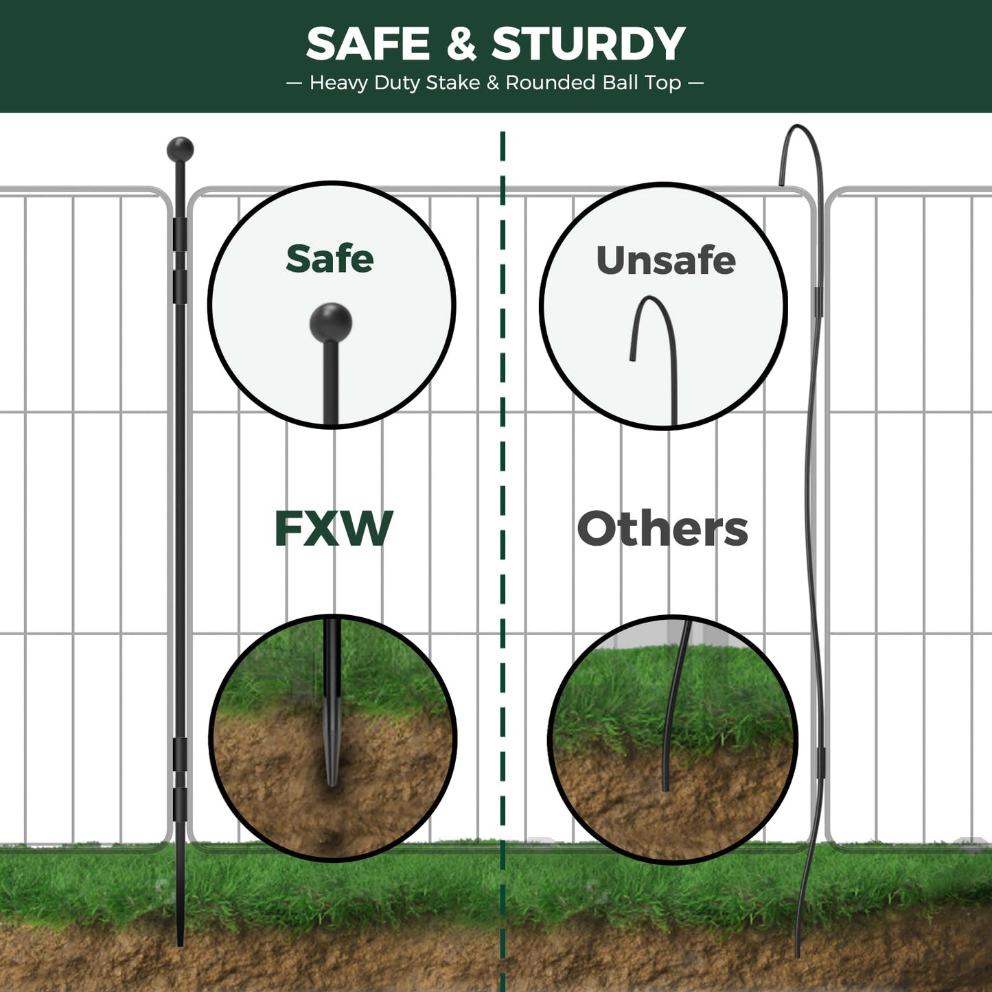 FXW MiniPaws Dog Playpen for Yard & RV Camping, Expandable 20-inch 8 Panels for Puppies and Small Dogs, Portable for Indoor and Outdoor Use
