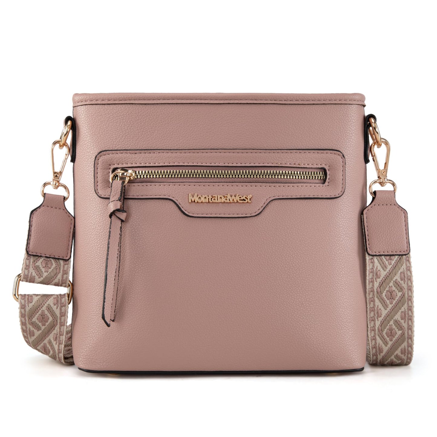 Montana West tote bag for women medium crossbody purse set 2pcs cute trendy woman handbag and purse pink ladies designer handbag with guitar strap MWC2-330PK