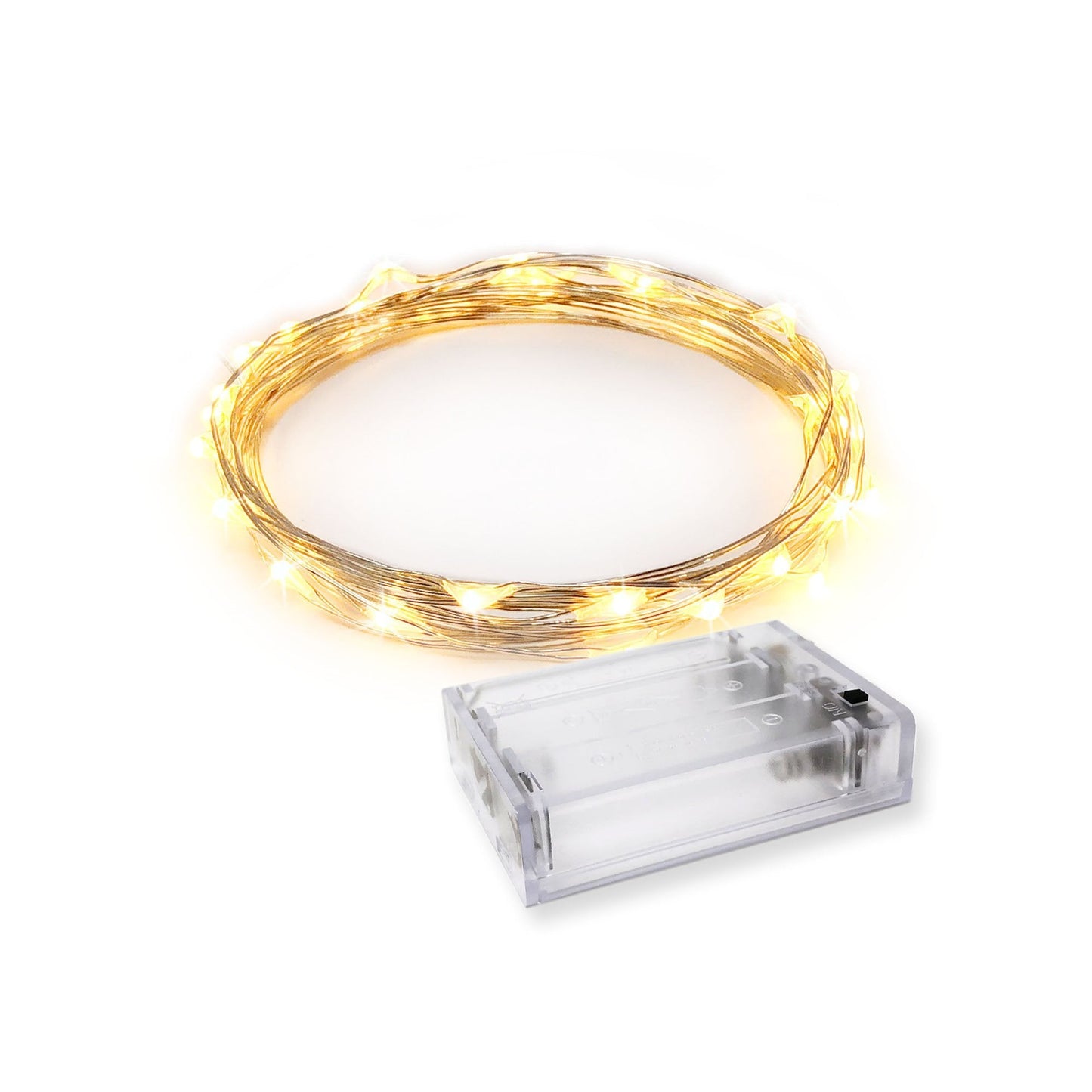 RTGS 30 LEDs Warm White Color String Lights Silver Wire Indoor and Outdoor 9.5 Feet Firefly Starry Fairy Lights Battery Powered for DIY, Christmas, Holidays, Party, Bedroom and Centerpieces