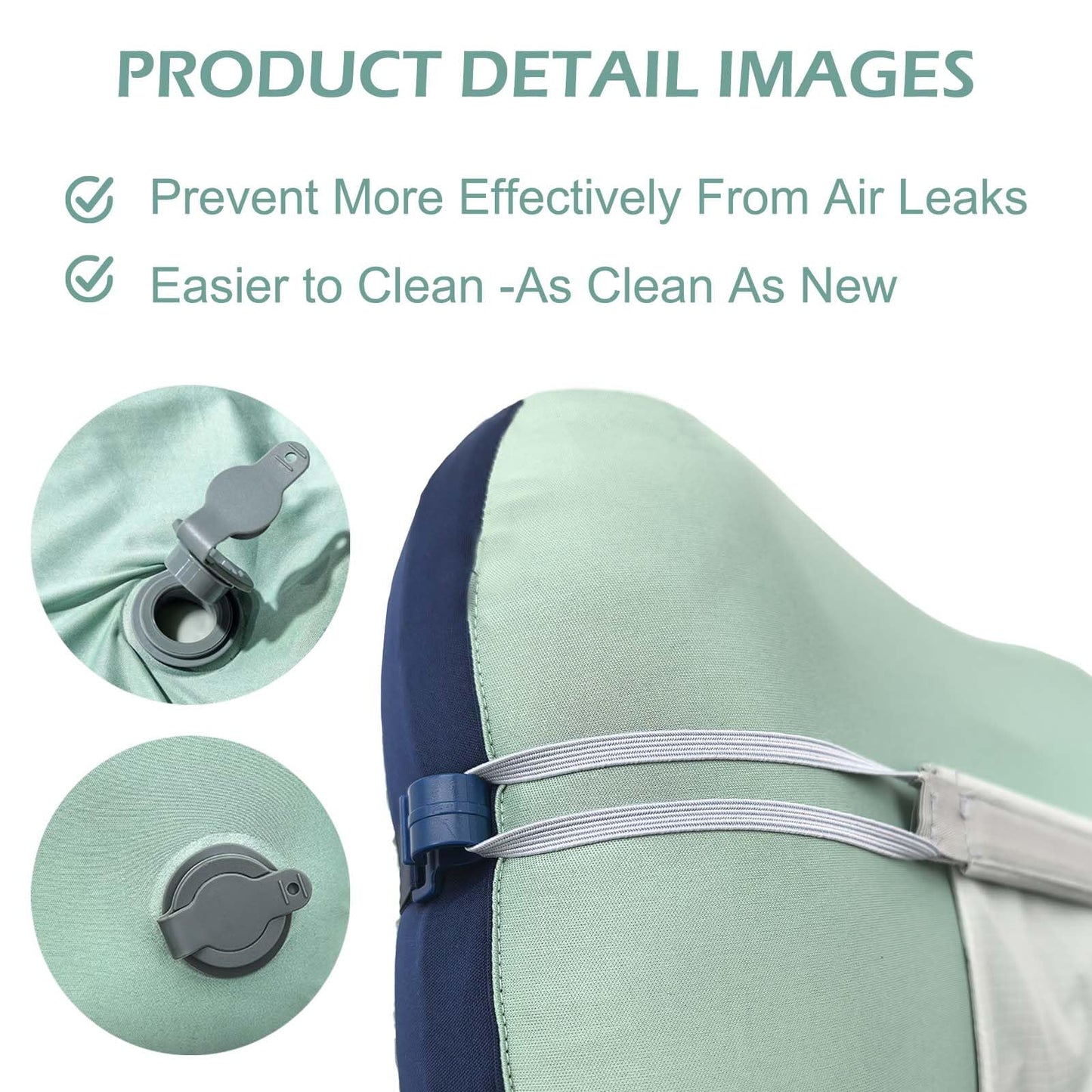 Cozeoa Inflatable Pillow, Portable Inflatable Neck Pillow, Ergonomic Inflating Pillows for Neck & Lumbar Support, Travel Air Pillows for Camping, Office, Hiking, Backpacking, Home