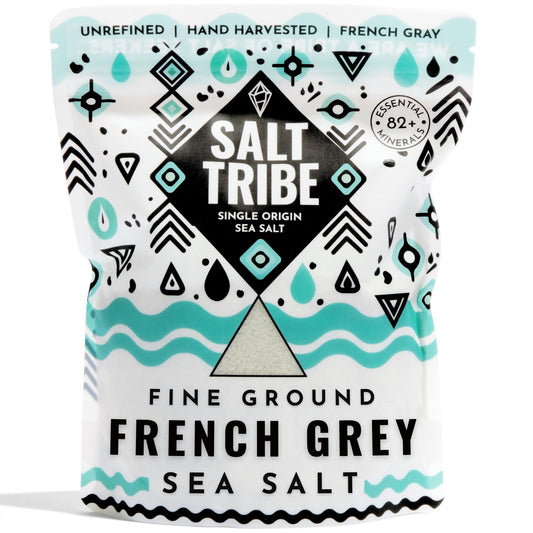 French Grey Sea Salt | Organic 82 Minerals | Fine Ground Sea Salt | Hand Harvested | Light French Gray | Unrefined | Sal Organica | Single Origin France | 425+ Servings