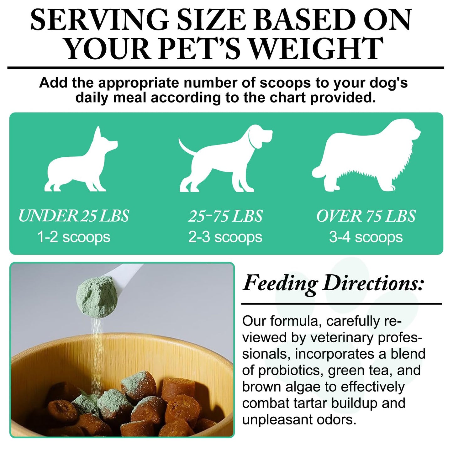 ARMOYA Dog Dental Powder - Teeth Cleaning Powder for Dogs - Dental Powder for Dogs - Dog Dental Care - Plaque & Bad Breath Off Powder Dog - Dental Care Supplies for Small - Medium - Large Dogs