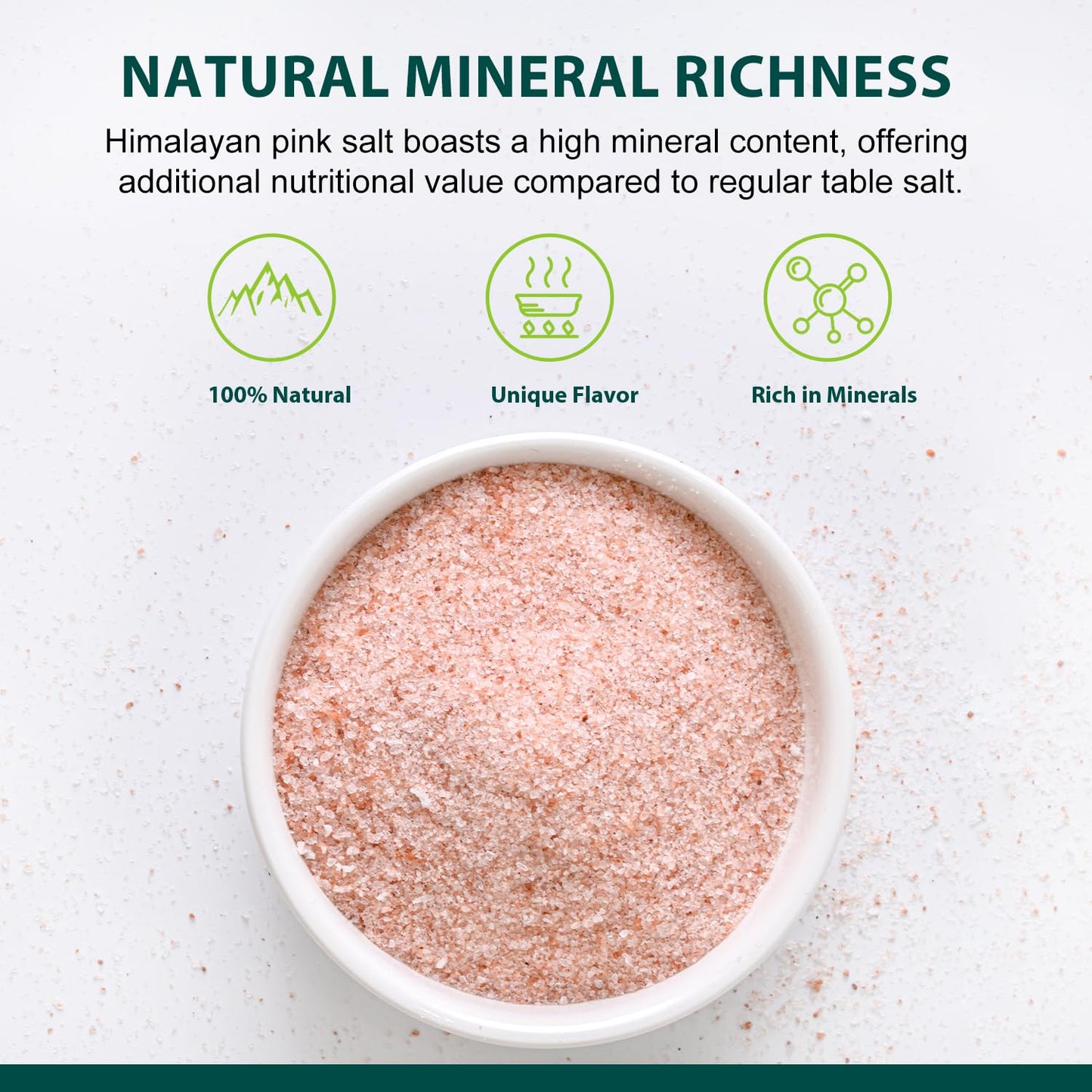 Soeos Himalayan Pink Salt, Fine Grain, 5 Lbs, Non-GMO, Pink Himalayan Sea Salt, Kosher Salt, Salt for Grinder Refill