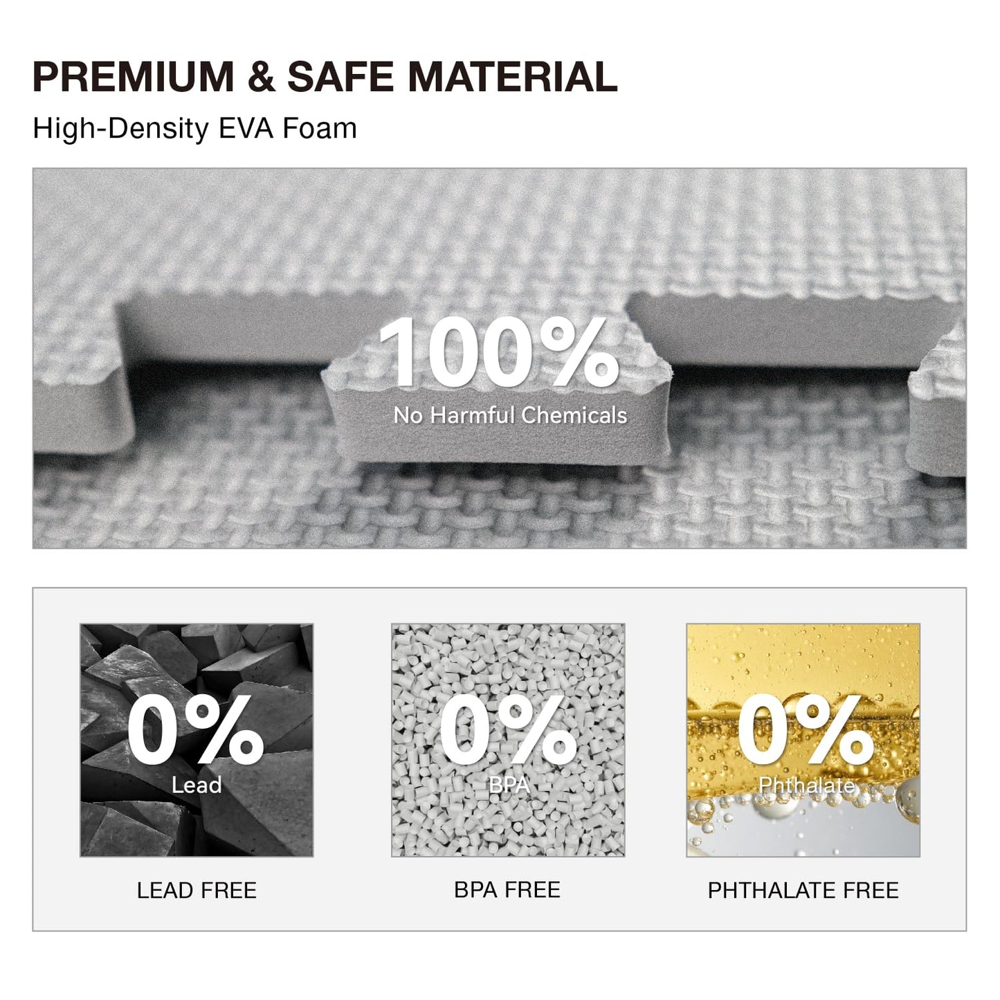 AIRHOP 18 Tiles Gym Floor Mat, EVA Foam Puzzle Gym Mat, High-Density Interlocking Foam Floor Tiles for Home Gym, Play Workout Garage Kitchen Flooring