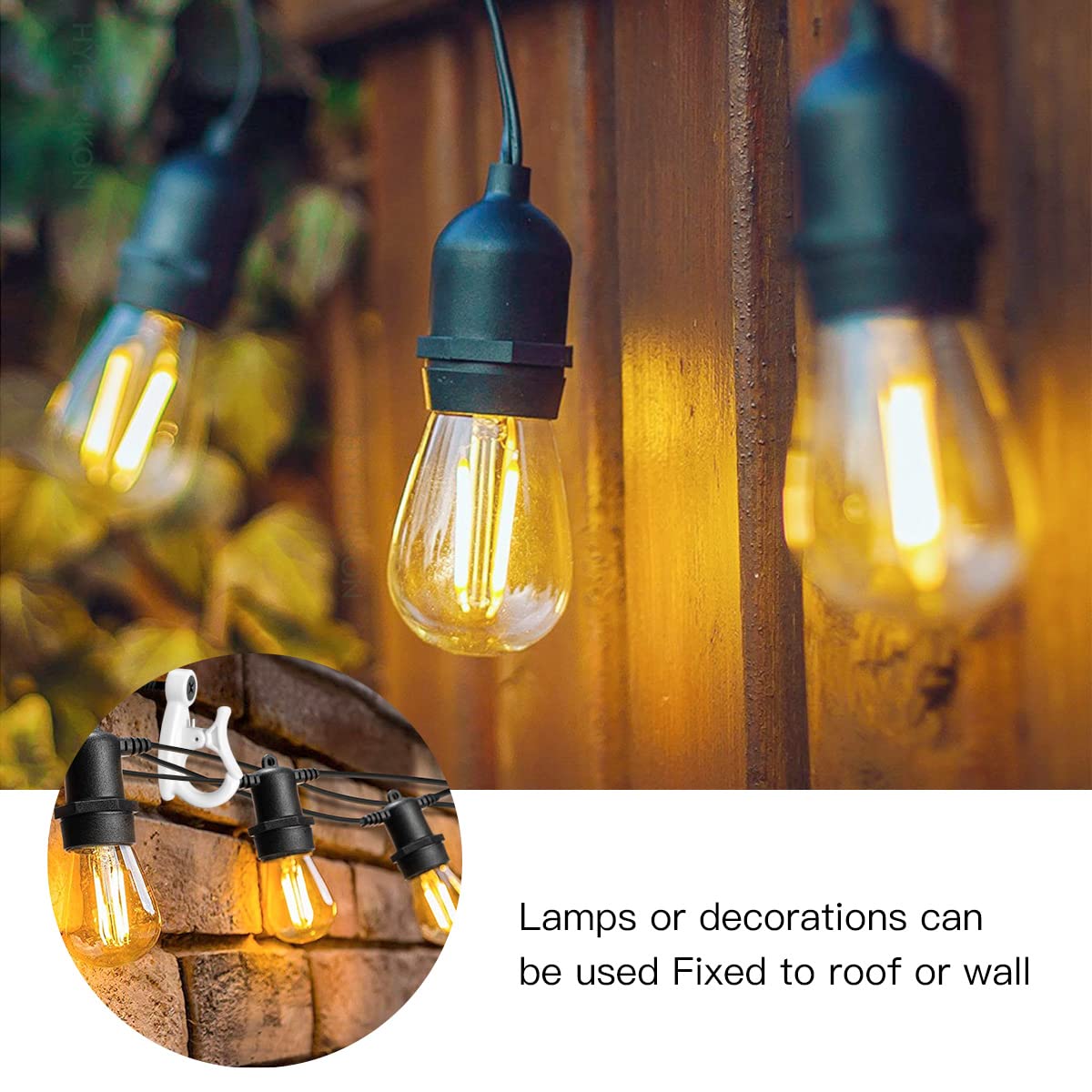 GEZIDEA Light Hanger Hooks,String Light Hooks,Screw-in Hooks for Hanging String Lights and Wire,Plants,Wind Chimes,Plastic,White,20 Pack