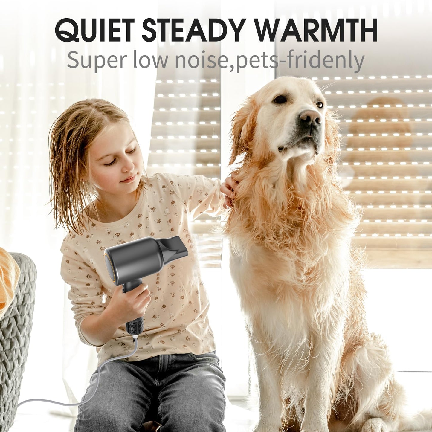 Diffuser Hair Dryer, 110,000 RPM Brushless Motor High-Speed Low Noise Thermo-Control Hair Dryers, Negative Ionic Blow Dryer,Fast-Drying Portable Hairdryer for Home, Travel Birthday Gift for Women Mom