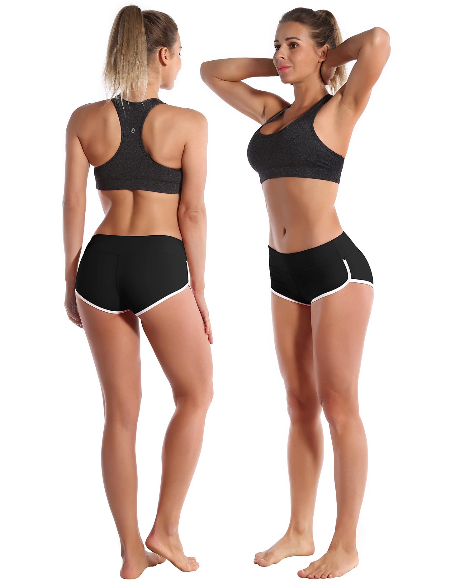 BUBBLELIME Sexy Booty Yoga Shorts Running Shorts Women Workout Booty Shorts_Black XS_1.8" Inseam