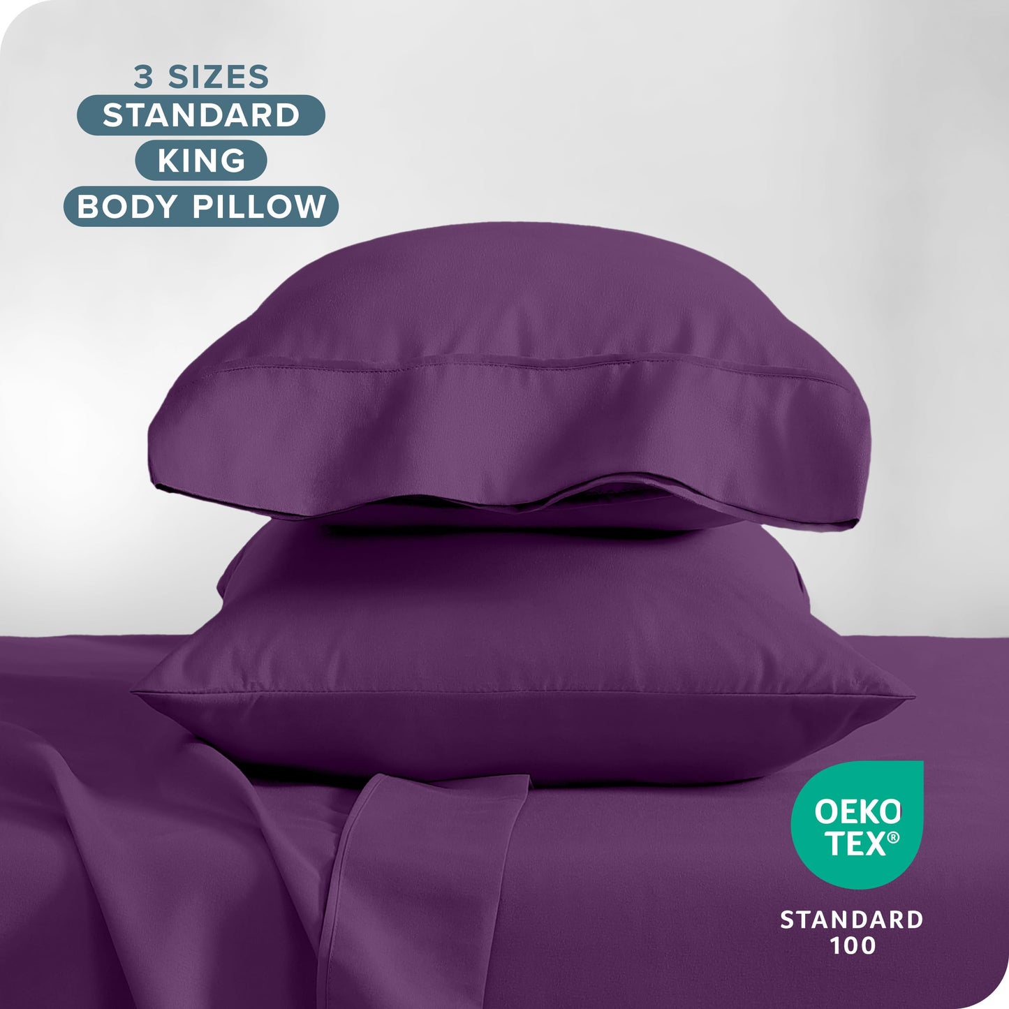 Bare Home Microfiber Pillow Cases - Standard/Queen Size Set of 2 - Cooling Pillowcases - Double Brushed - Plum Pillowcases 2 Pack - Easy Care (Standard Pillowcase Set of 2, Plum)