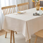 NLMUVW Square Linen Tablecloth Textured Table Cloth Water Resistant Farmhouse Burlap Rustic Table Cover for Kitchen Dining Café, Champagne, 48 x 48 Inch