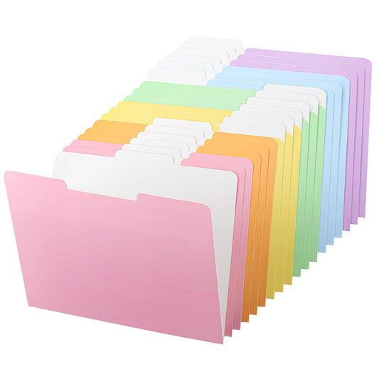 Mr. Pen- File Folders, 18 Pack, Vintage Colors, 1/3-Cut Tab, Letter Size, Colored Folders, Office Supplies with Tabs