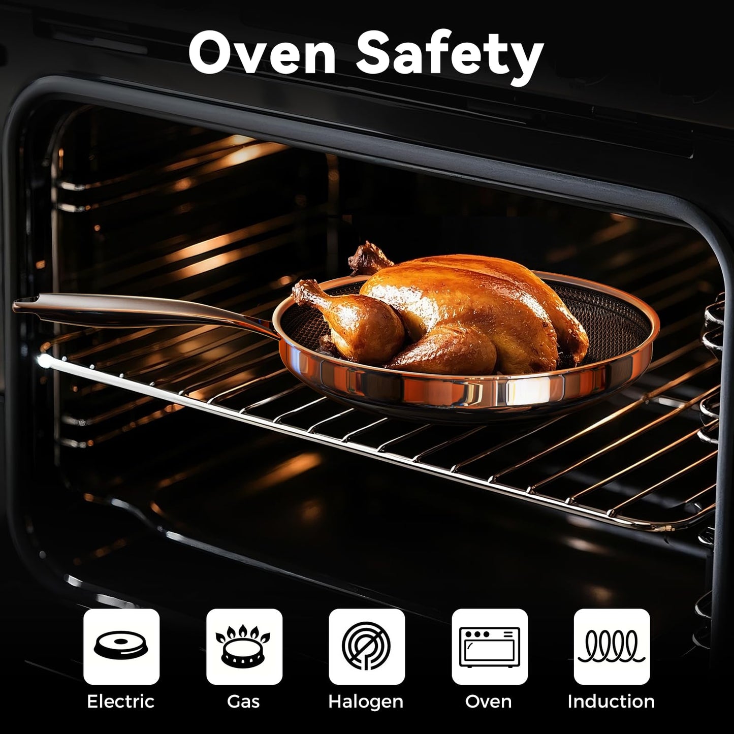 ZEROPAN Non Stick Frying Pans,Hybrid Nonstick 9.5 Inch Frying Pan,Stay-Cool Handle,Dishwasher-Friendly,Nonstick Frying Pan,Oven-Safe,Works on Induction,Ceramic and Gas Cooktops