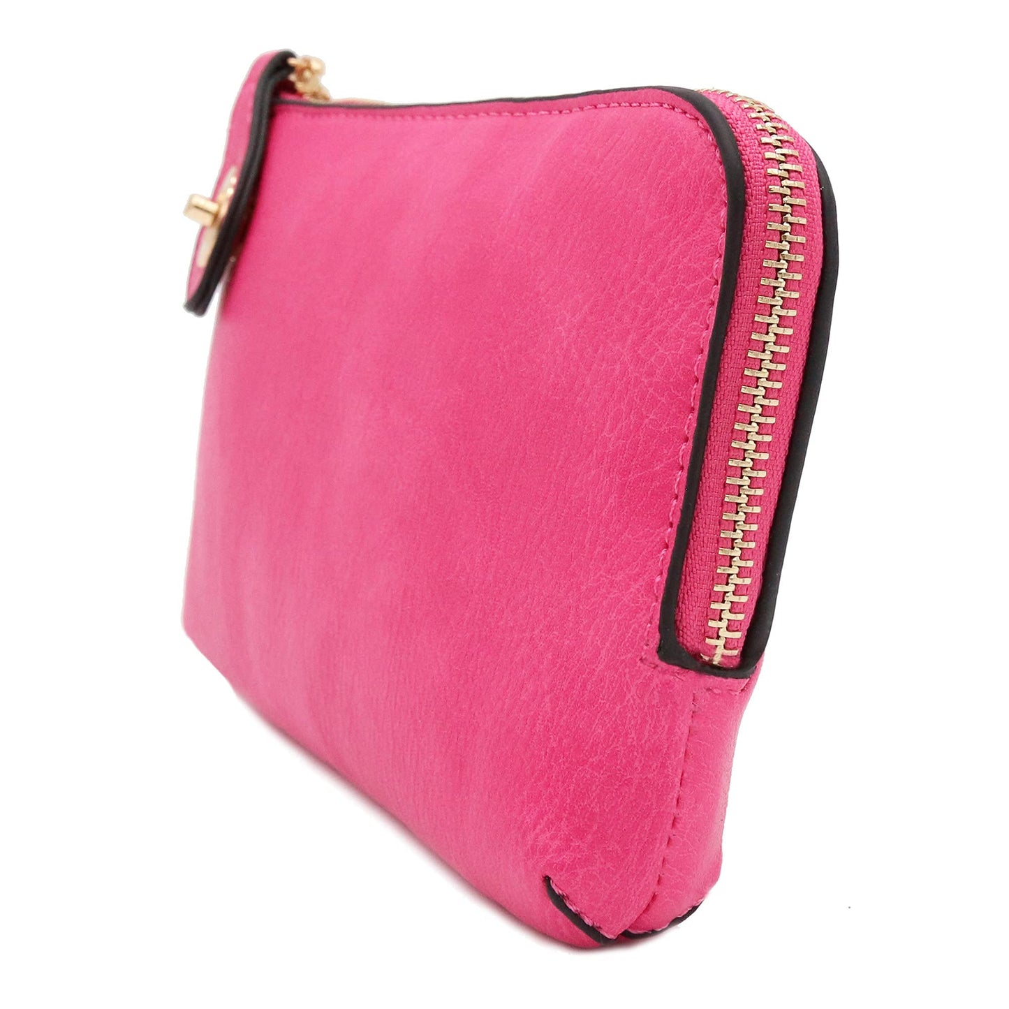 Women's Small Crossbody Bag Wristlet Clutch(Fuchsia)