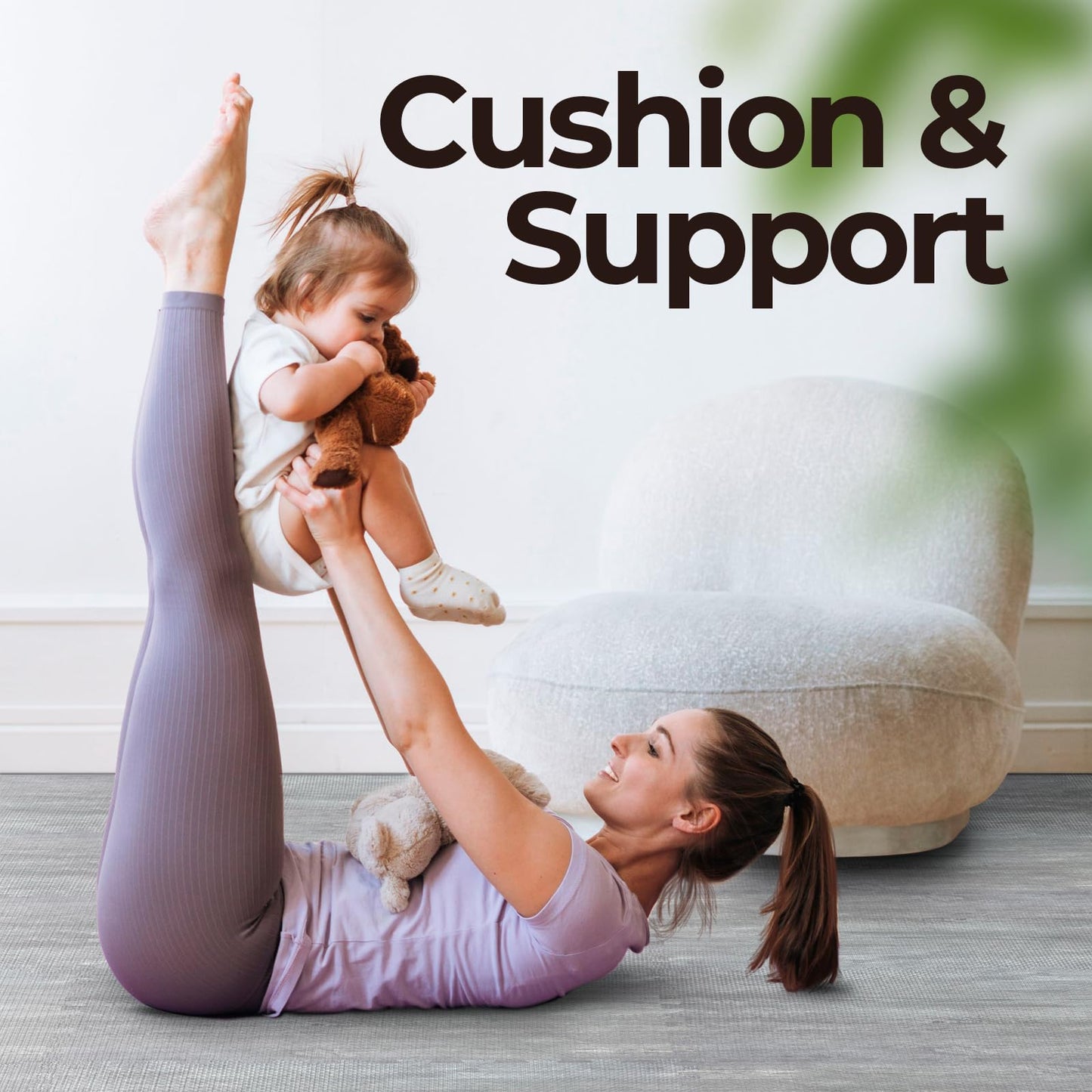 100 Sq. Ft 3/8 Inch Thick Printed Foam Tiles Interlocking Foam Mat, 24" x 24", 25 pcs, Grey Wood Grain Style Print