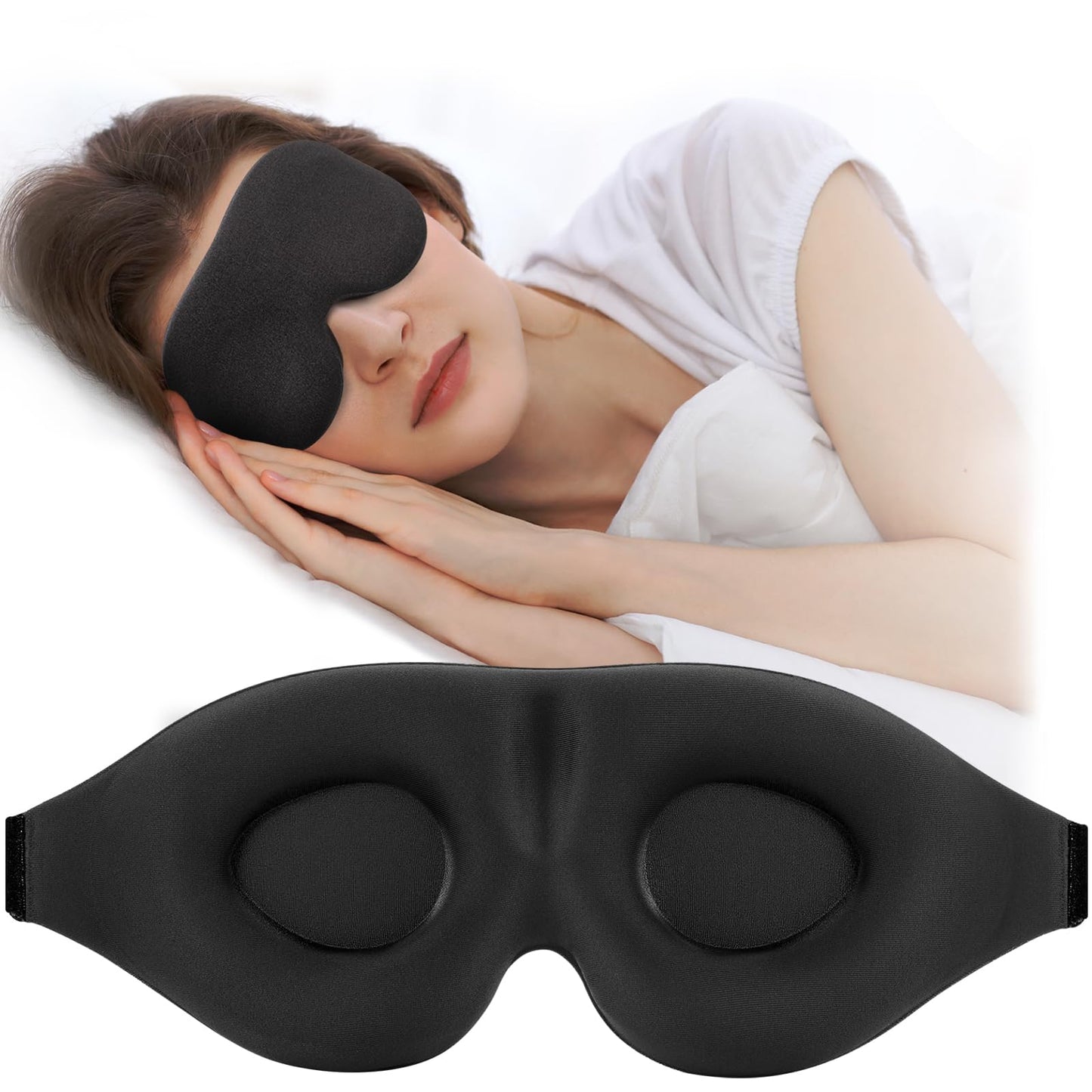 ZGGCD Sleep Mask for Side Sleeper, Light Blocking Sleeping Eye Mask for Women Men, 3D Contoured Cup Night Blindfold, Luxury Eye Cover Eyeshade with Adjustable Strap for Travel, Nap, Purple