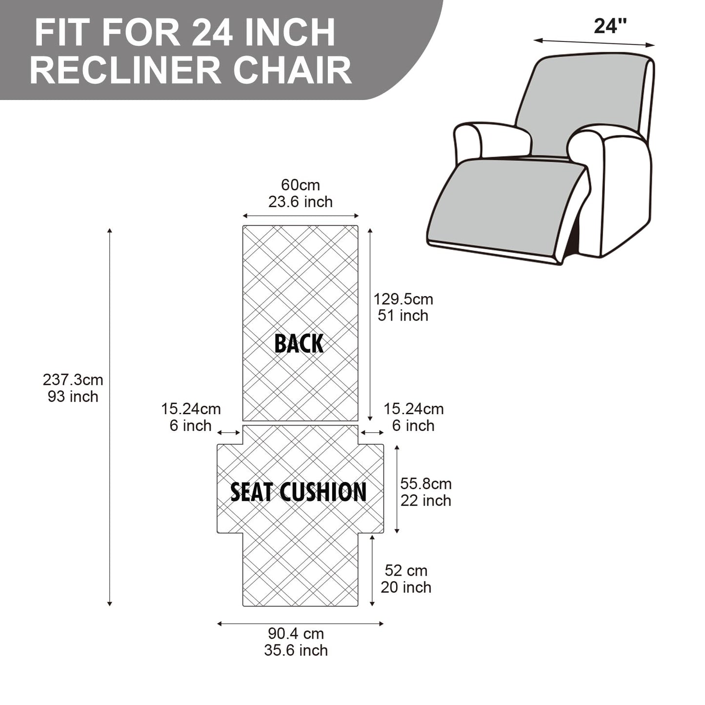 YUEANG Recliner Chair Covers Waterproof 100% Recliner Cover Chair Covers for Recliners Non-Slip Pet Protector Furniture Covers Recliner Sofa Cover for Kid Dog, Navy Blue