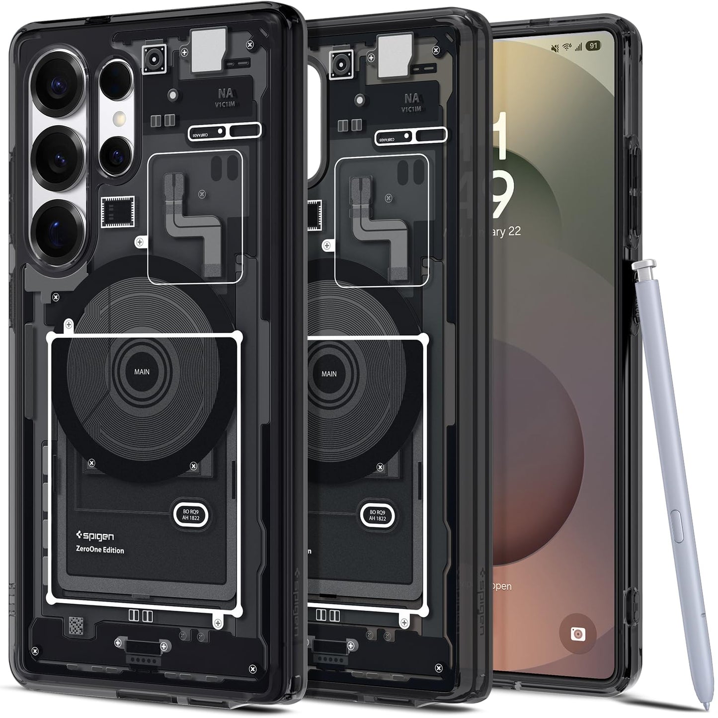 Spigen Ultra Hybrid MagFit Designed for Galaxy S25 Ultra Case [Qi2 Certified/Magnet for Galaxy] (2025) - Zero One Black