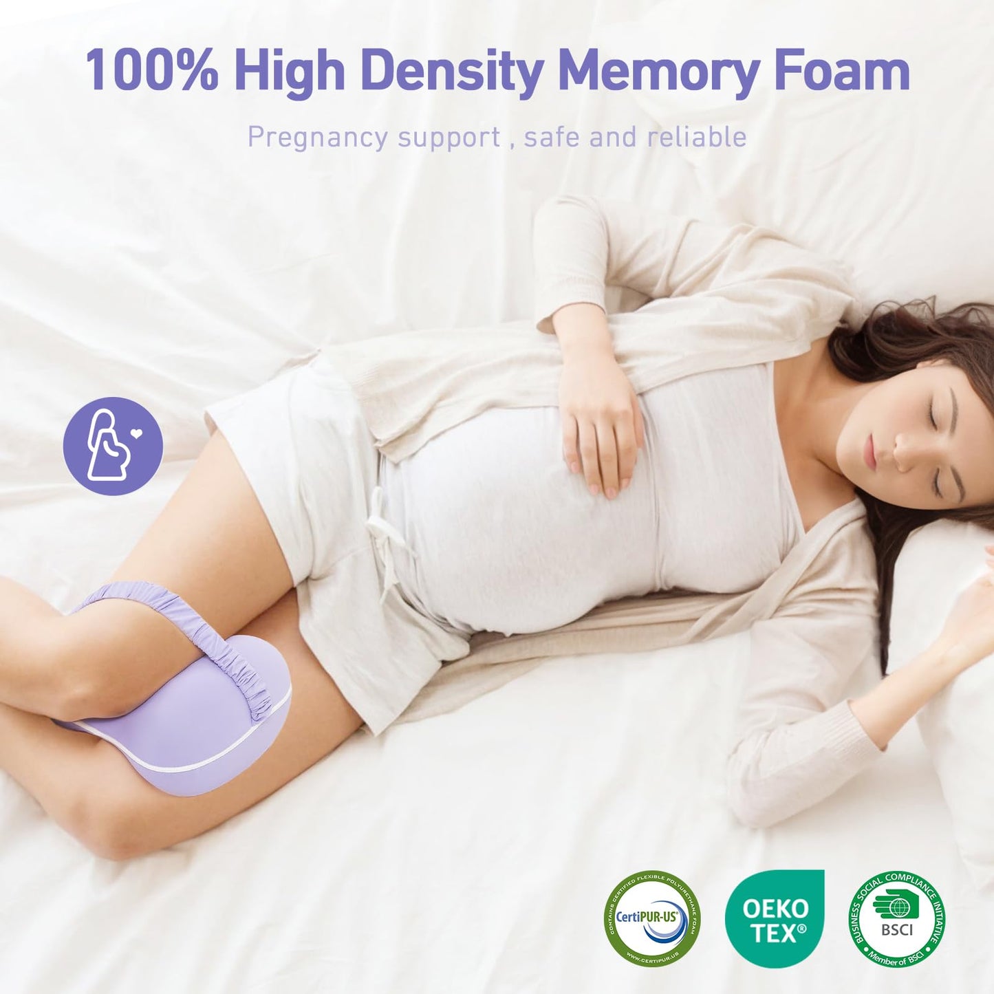 Knee Pillow for Side Sleepers - Smooth Spine Alignment Pillow, Memory Foam Knee Pillows for Back Hip Pain, Spine Aligning, Sciatica, Surgery Recovery, Pregnancy